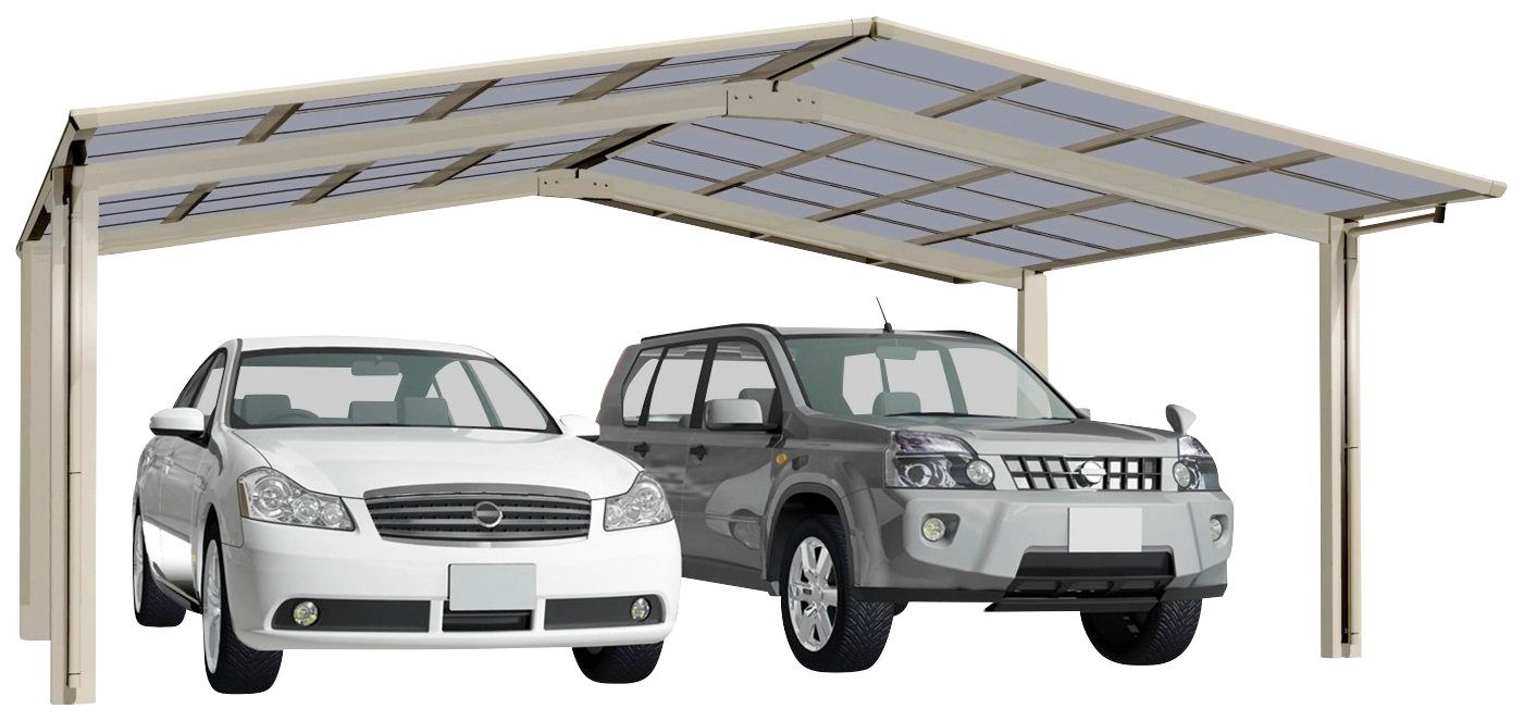 BxT: Ximax cm 60 cm, Aluminium 240 Doppelcarport 546x495 Typ Linea Einfahrtshöhe, M-Edelstahl-Look,