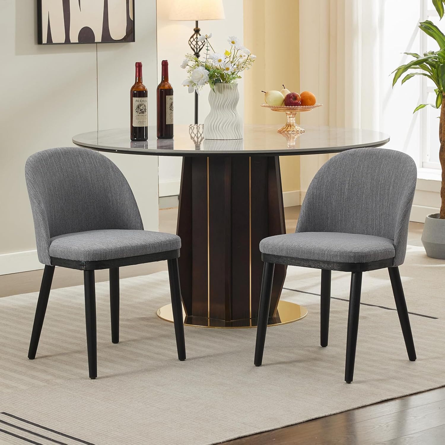 GarveeMore Esszimmerstuhl 2er-Set,moderne Küchenstühle aus Stoff günstig online kaufen