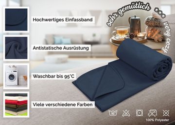 Wohndecke, ZOLLNER, hochwertiges Einfassband, 130 x 170 cm, 100% Polyester, in vielen modernen Farben verfügbar