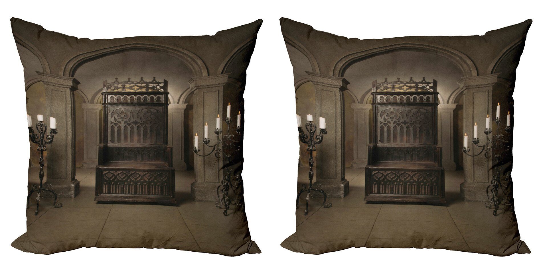 Kissenbezüge Modern Accent Doppelseitiger Digitaldruck, Abakuhaus (2 Stück), gotisch Renaissance-Schloss-König