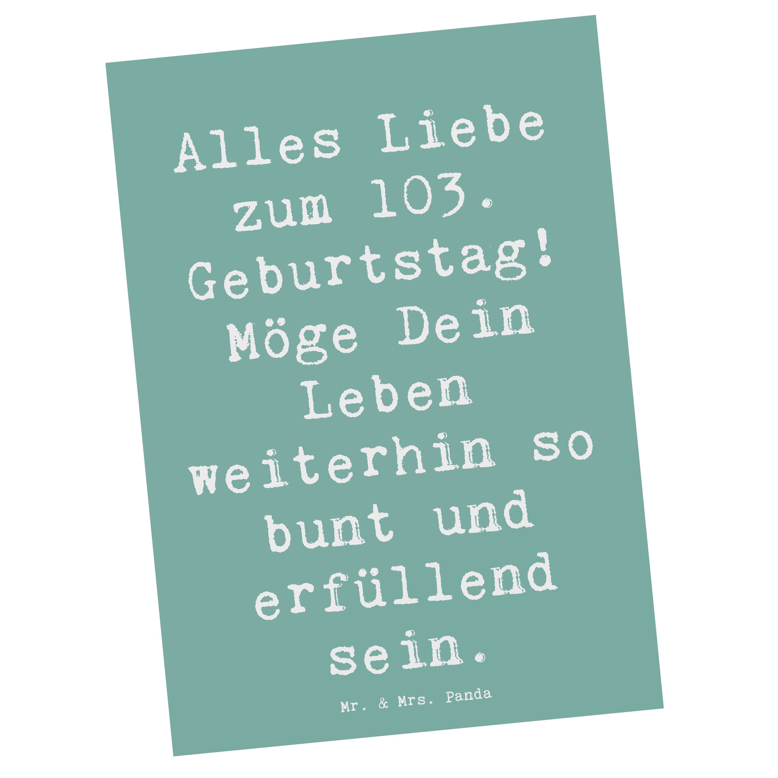 Postkarte Spruch 103. Geburtstag - Meeresbrise - Geschenk, Lebensmeilenstein wü