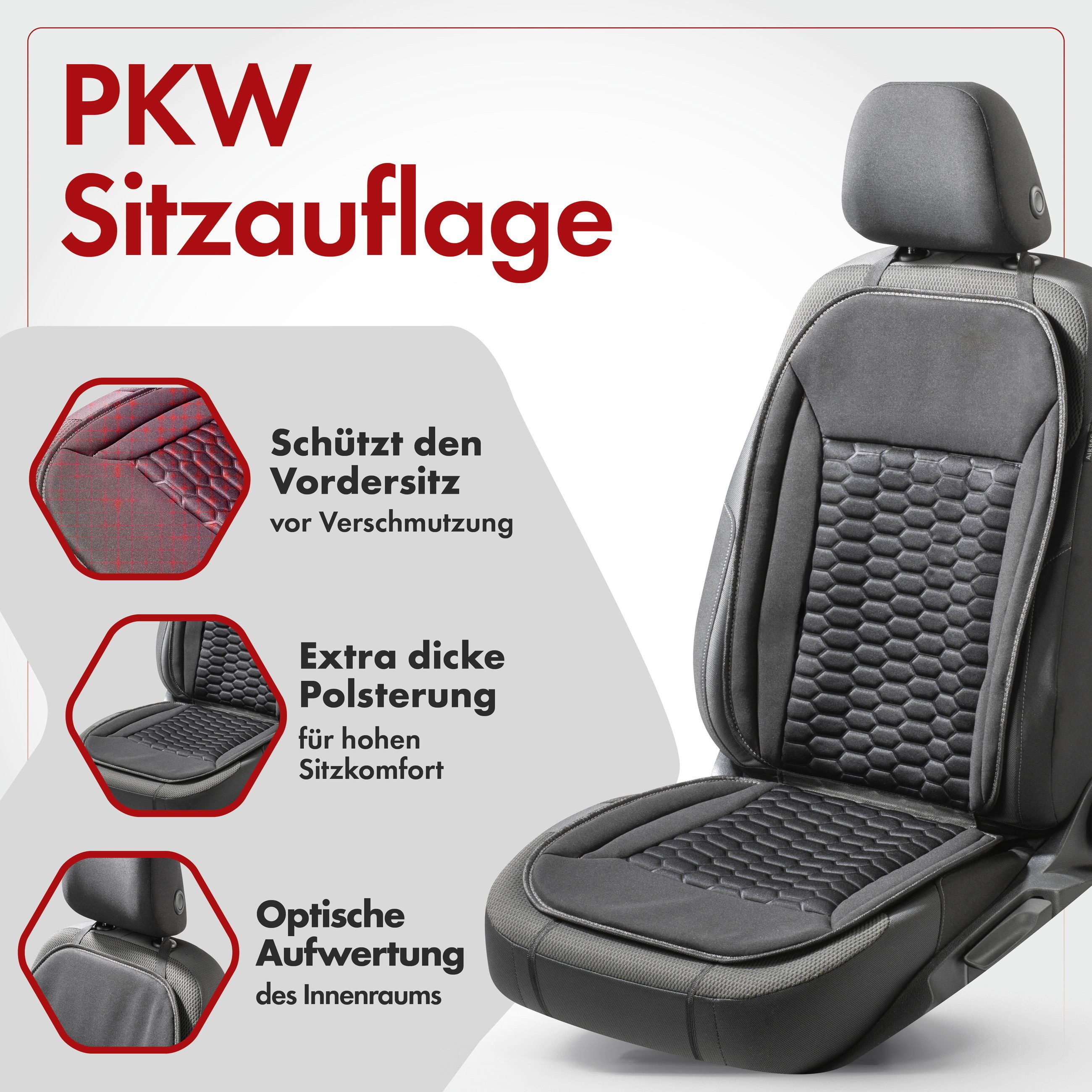 WALSER Autositzauflage Sitzaufleger Valtteri, 1 Stück, 1-tlg.