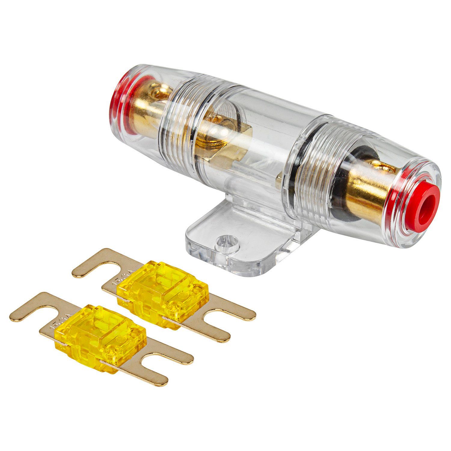 tomzz Audio Kfz-Sicherungshalter Mini ANL Sicherungshalter transparent für  Kabel bis 25qmm + 2 x 150A S