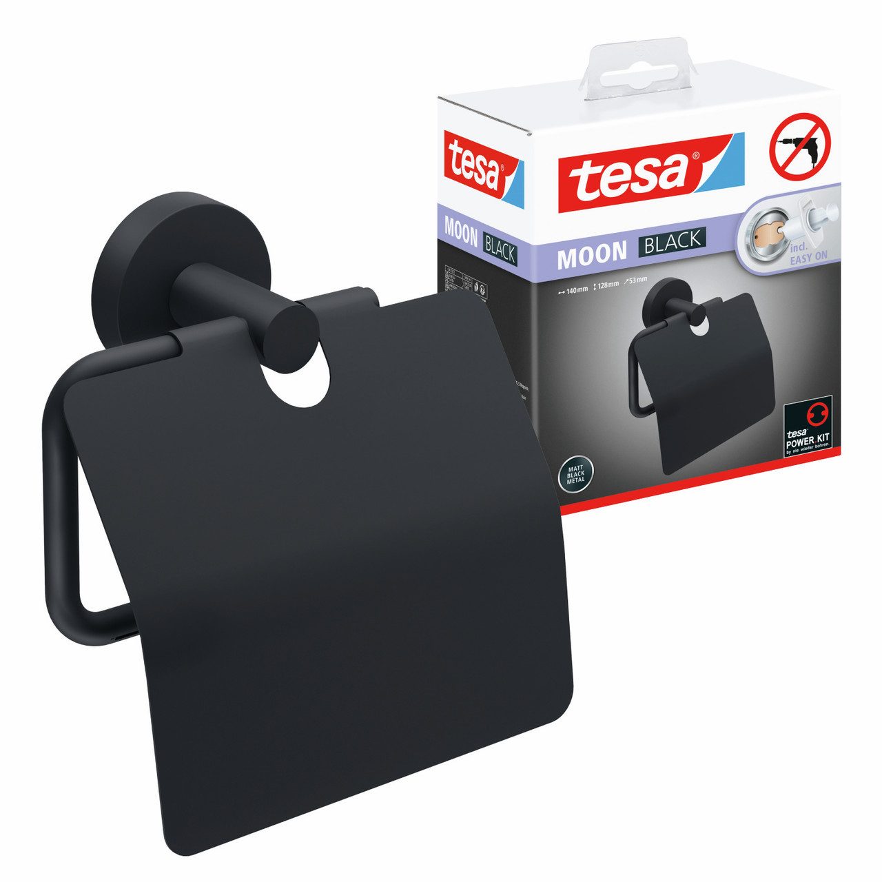 tesa Toilettenpapierhalter 1 x MOON BLACK günstig online kaufen