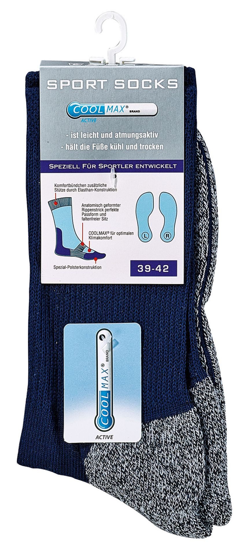 TippTexx 24 Sportsocken 2 Paar COOLMAX Trekkingsocken Wandersocken mit Frot günstig online kaufen