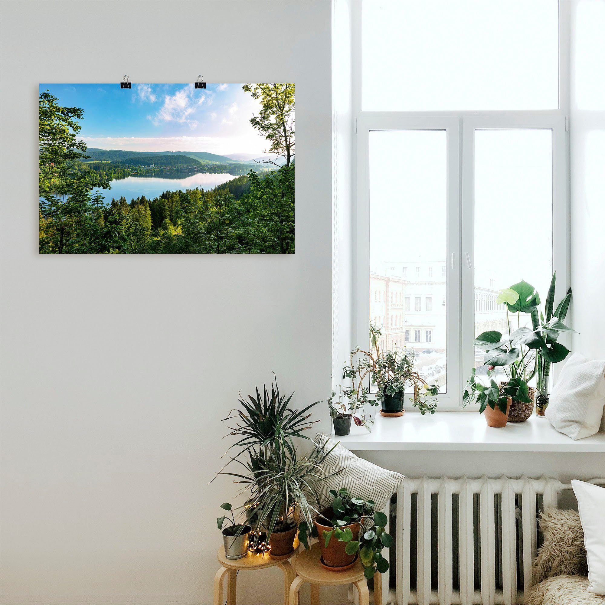 versch. Wandbild oder Seebilder Artland St), Wandaufkleber Leinwandbild, auf im Schwarzwald, als Größen Alubild, (1 Poster Titisee den Blick in