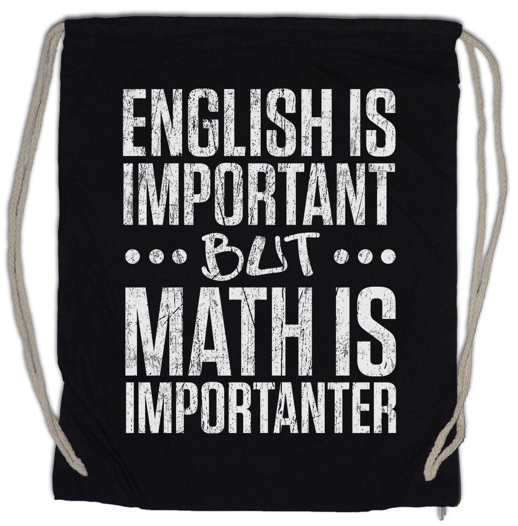 Turnbeutel English Is Important Math Is Importanter Turnbeutel Teacher Fun Lehrer