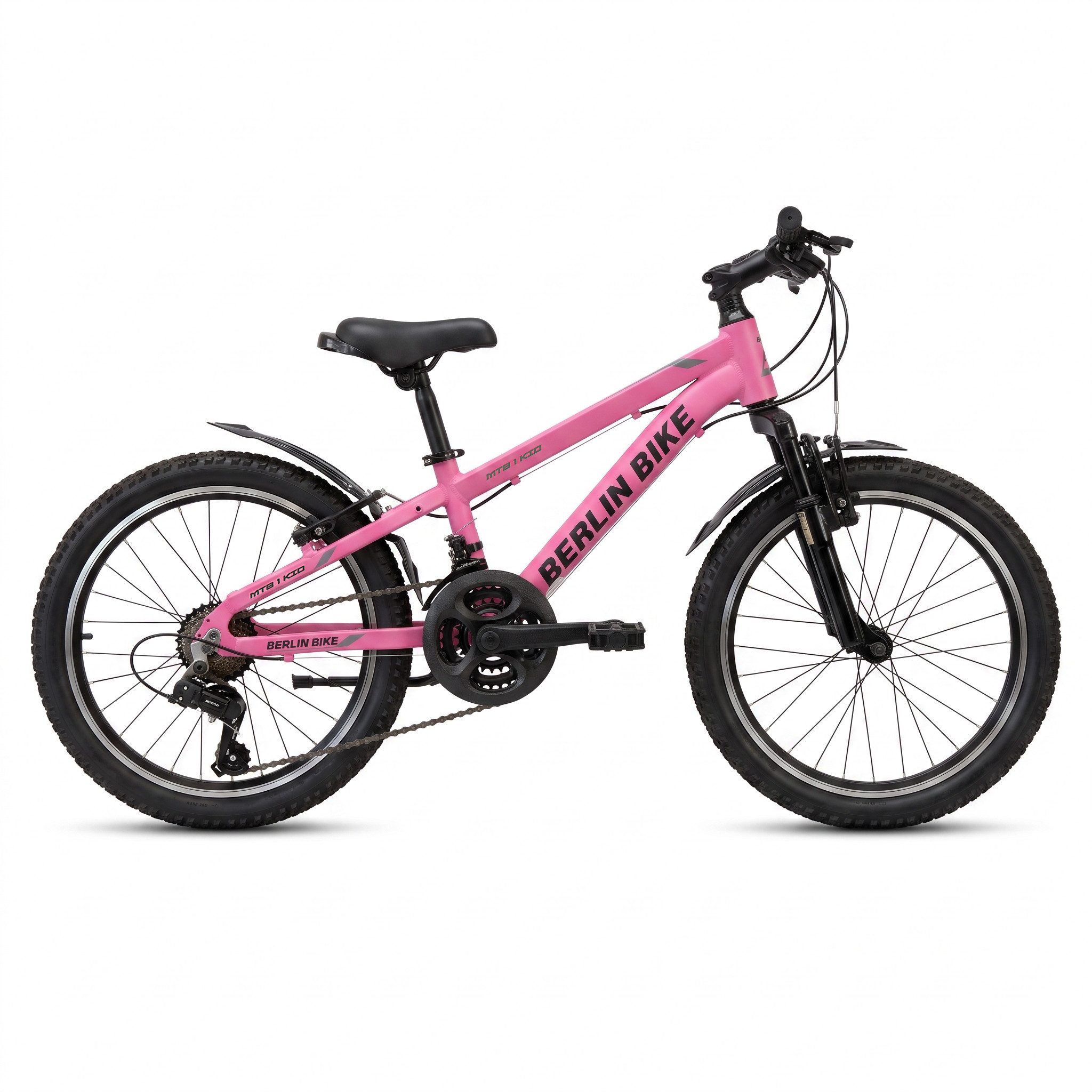 BERLIN BIKE Kinderfahrrad 20 Zoll MTB1 Kid, leichtes Aluminiumrahmen für Mädchen und Jungen, 21 Gang Shimano FD-TZ500/RD-TY200D Schaltwerk, Kettenschaltung, Ideales Geschenk für Kinder
