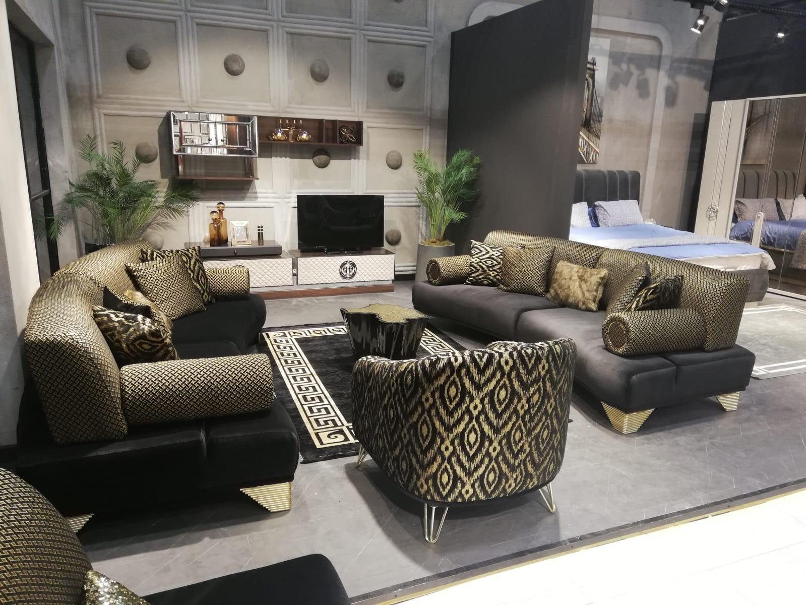 JVmoebel Sofa Made Dreisitzer Sofas Wohnzimmer in Couch Stoff Luxus 260cm, Sofa Europe