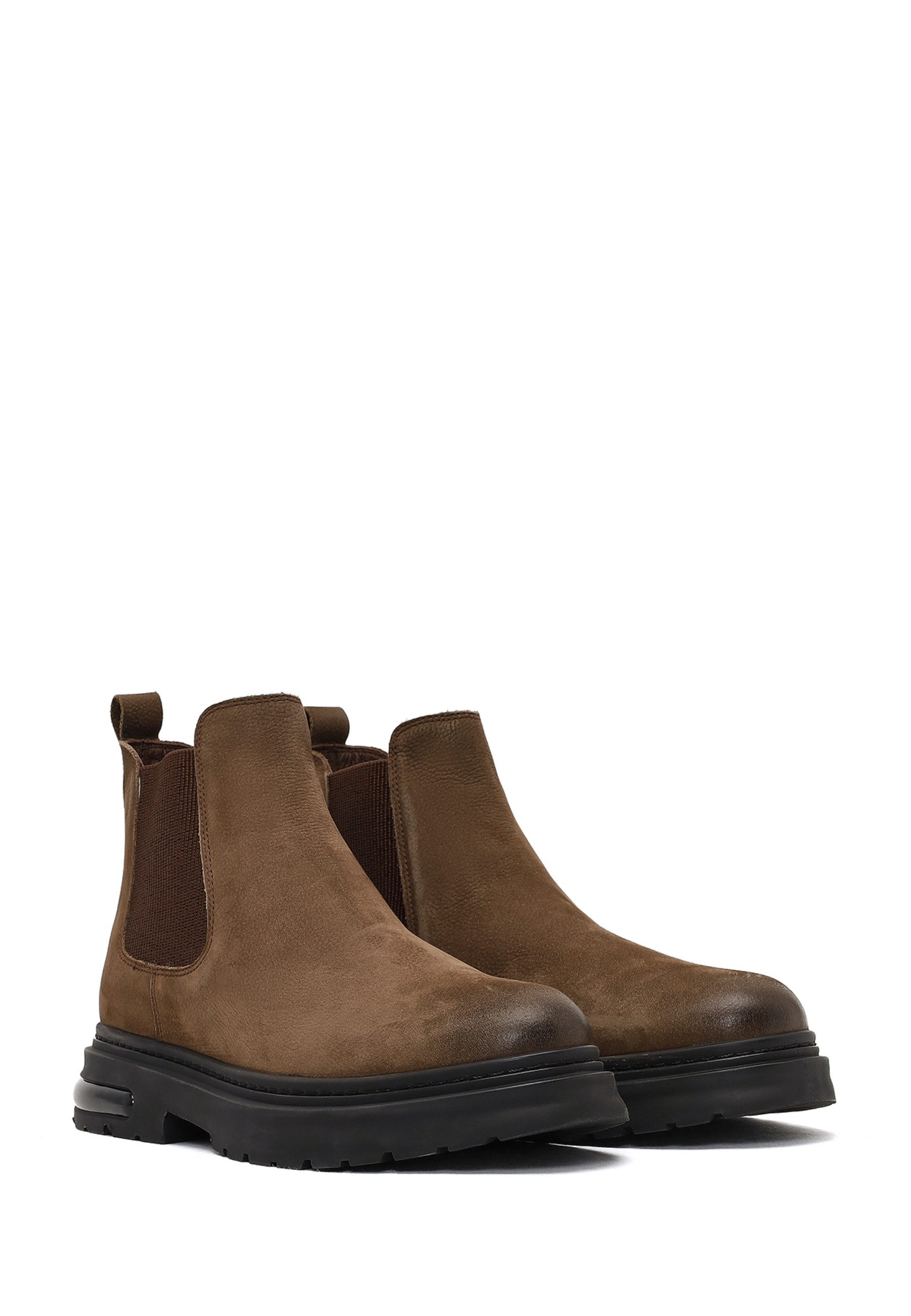 Derimod Chelsea-Stiefel aus Nubukleder Chelseaboots Textilfutter, Gummisohle