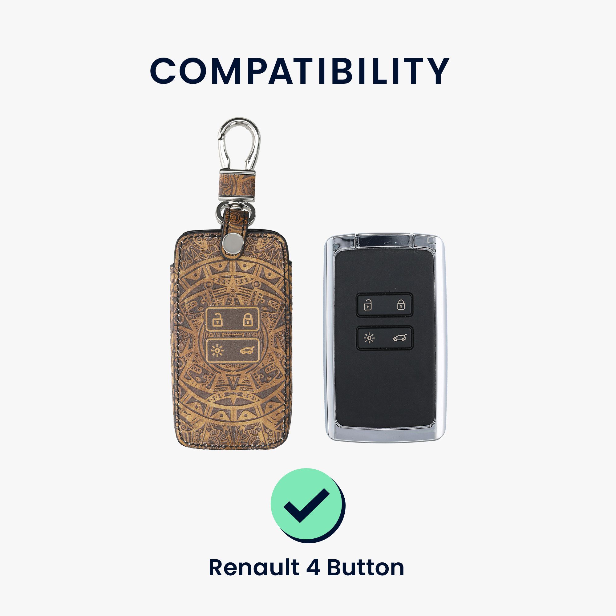 kwmobile Schlüsseltasche Renault Autoschlüssel Hülle (1-tlg), Kunstleder Schutzhülle Schlüsselhülle Cover