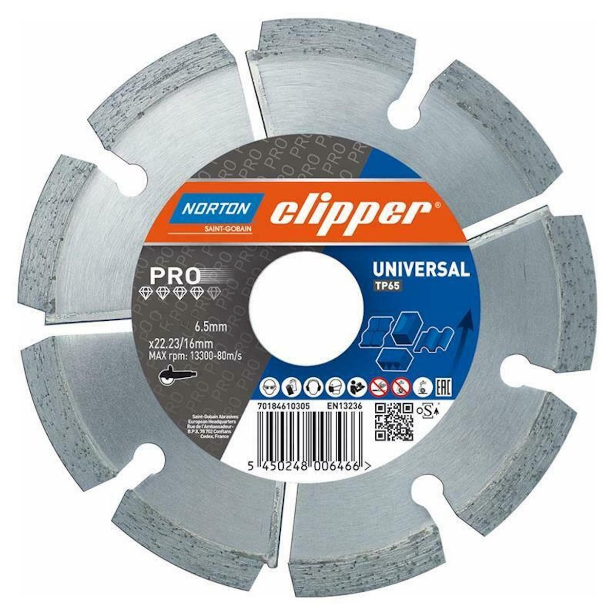 NORTON CLIPPER Diamanttrennscheibe Mörtelräumer Pro Universal TP - 125x8,0x22,2 mm 70184610716