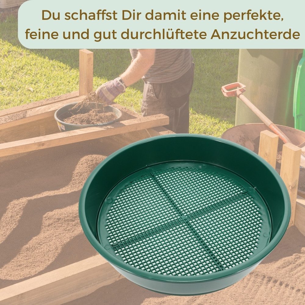 GarPet Gartensieb Gartensieb Erde 2in1 Erdsieb für Garten Sieb Sandsieb 4 - 6 mm Ø 38cm – Bild 5 von 5