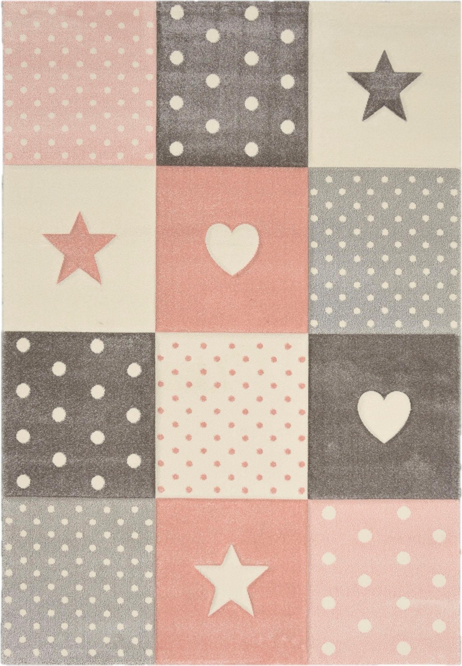 merinos Kinderteppich Pastel Kids 20339, rechteckig, Höhe: 13 mm, handgearbeiteter Konturenschnitt