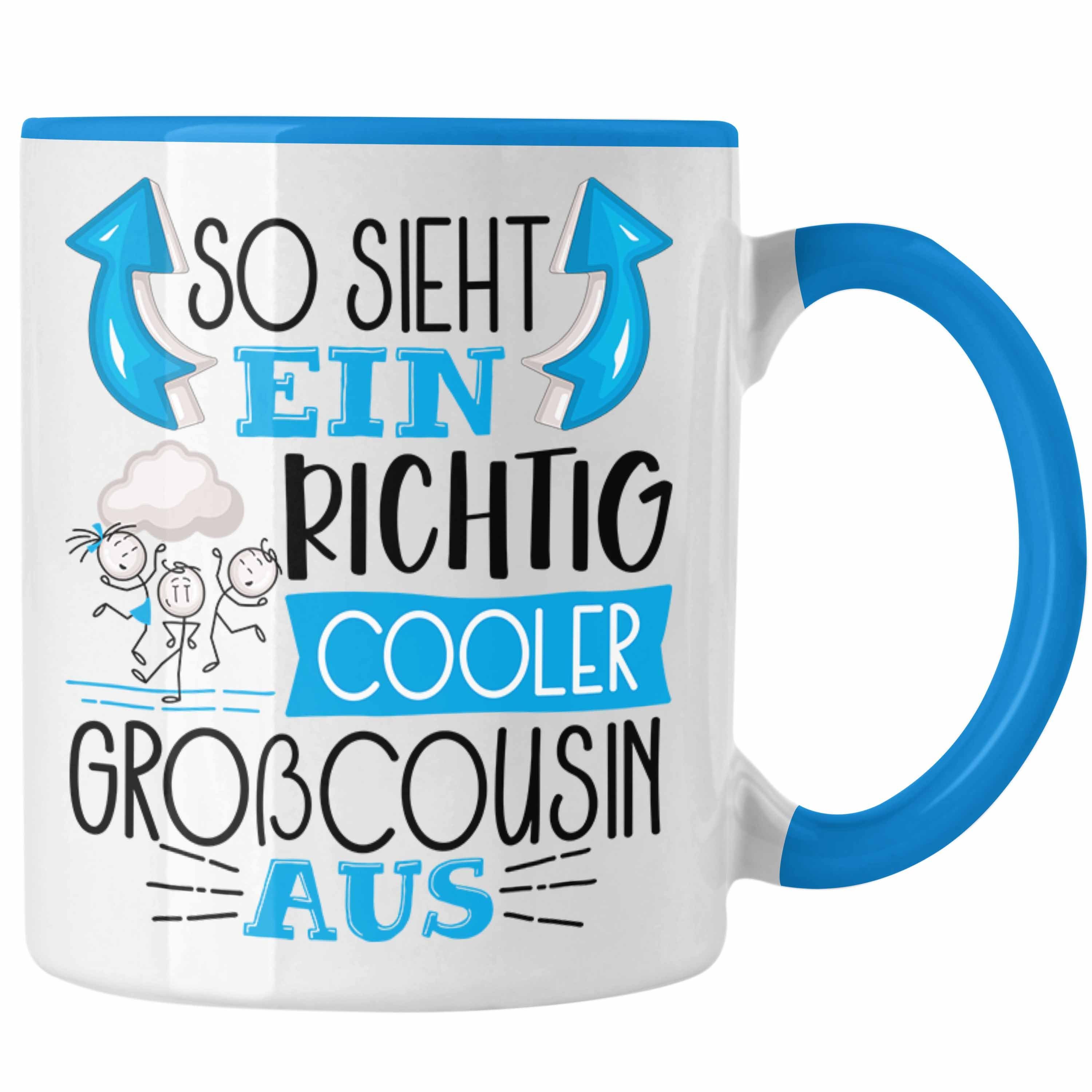 Trendation Tasse Großcousin Tasse Geschenk So Sieht Ein RIchtig Cooler Großcousin Aus Blau | Teetassen