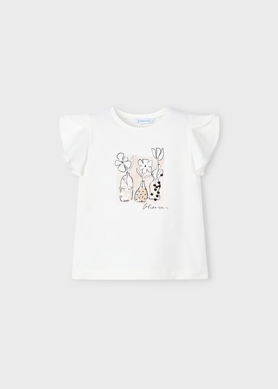 Mayoral Print-Shirt Mädchen Kurzarmshirt mit Pailletten (300490)