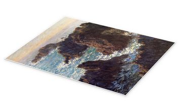 Posterlounge Poster Claude Monet, Felsen bei Belle-Ile, Wohnzimmer Malerei