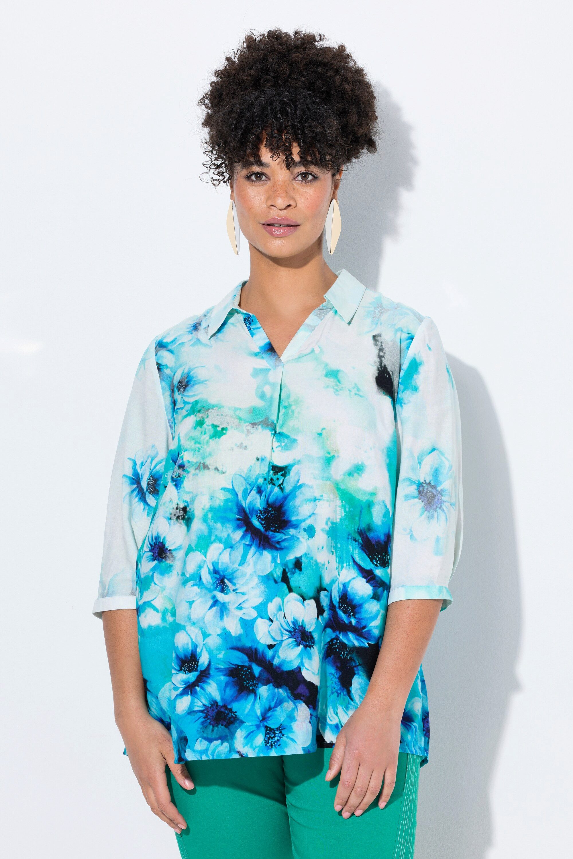 MIAMODA Longbluse Tunika A-Linie Blumen-Verlaufsmuster günstig online kaufen
