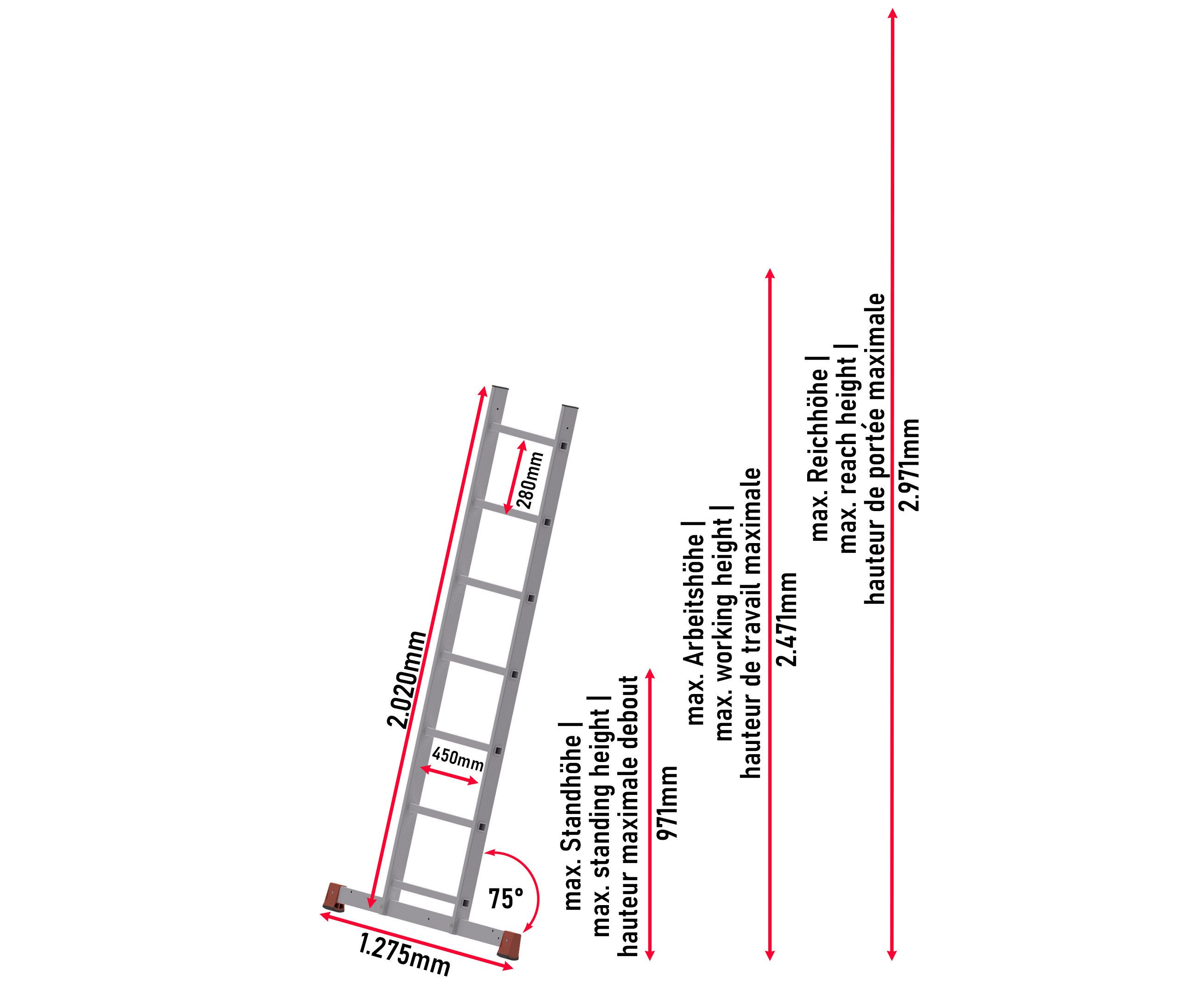ALTEC Aluminium Arbeitsgerüst AluCombine® 3.0, Alu Standgerüst mit Traverse & Wandanker, maximale Arbeitshöhe 7 Meter