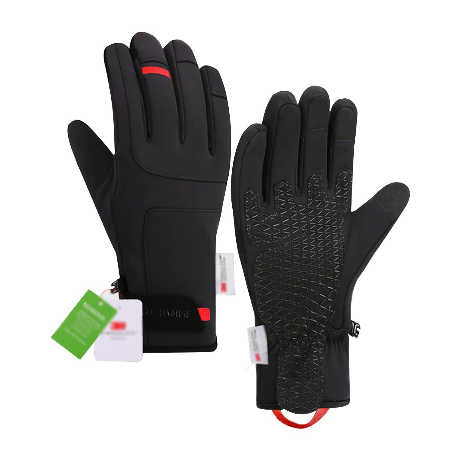 MAGICSHE Skihandschuhe Touchscreen Handschuhe Winter Warme Winddicht Schwarz