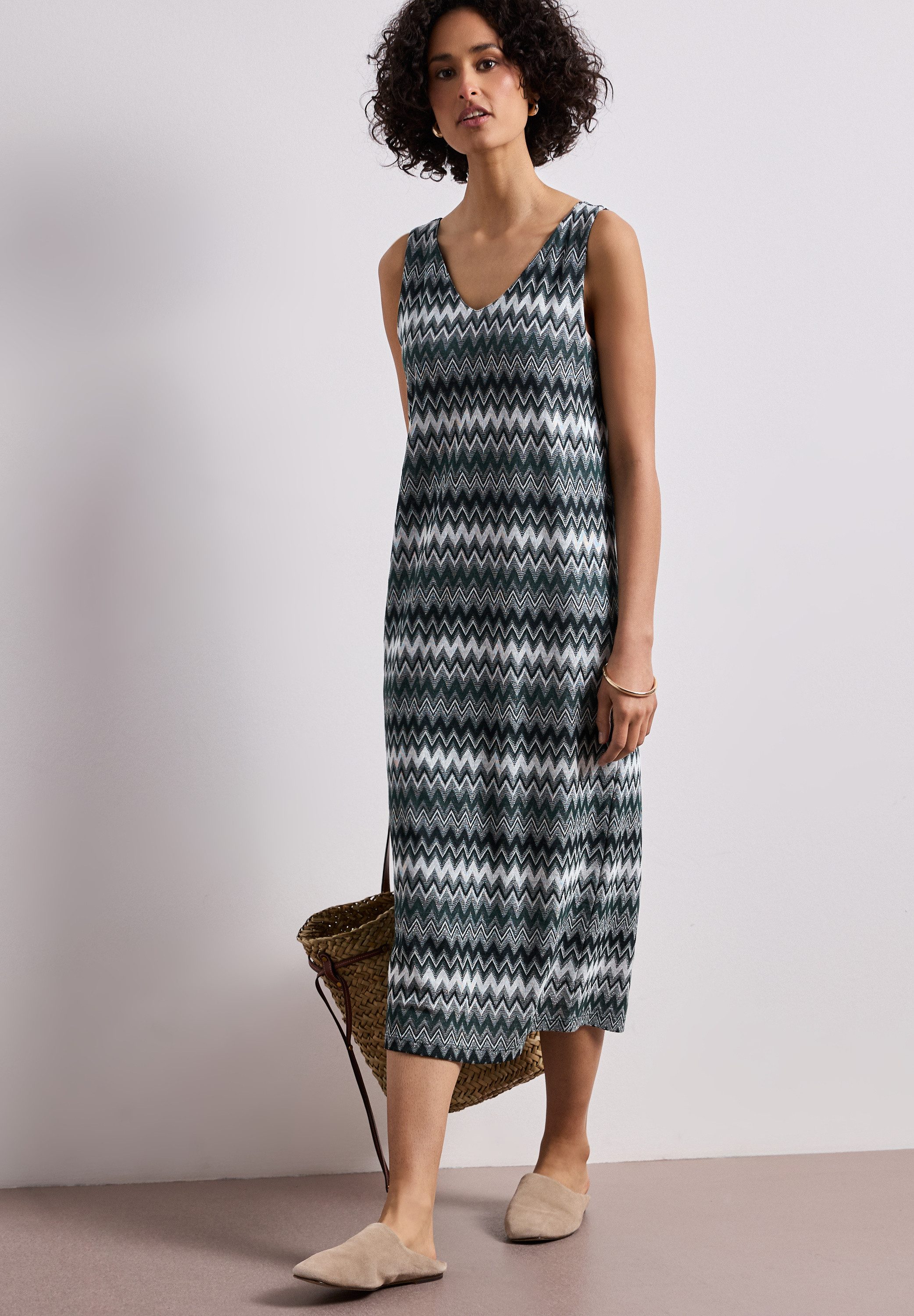 STREET ONE Midikleid mit Zick Zack Muster
