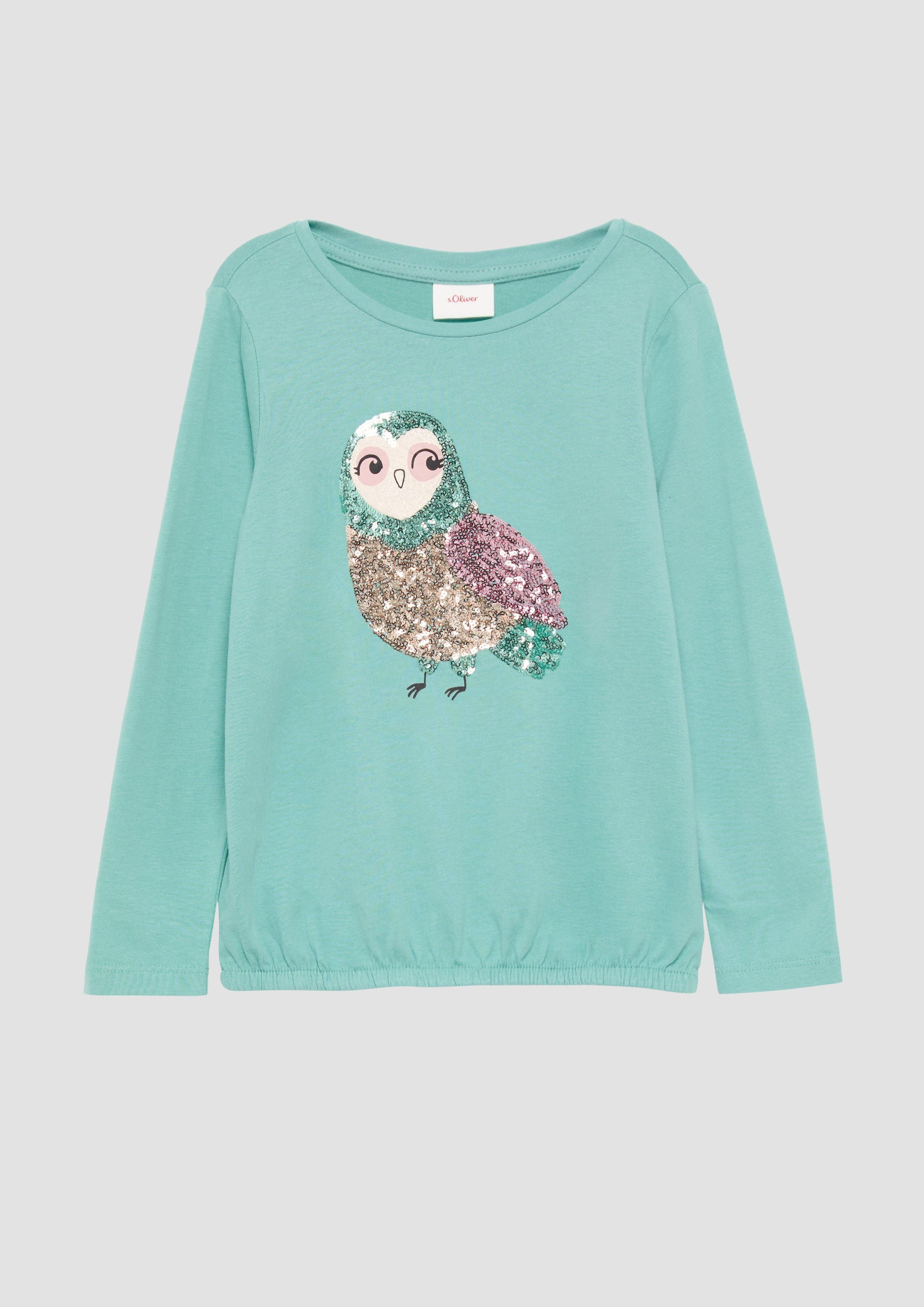 Langarmshirt O-Shape-Langarmshirt mit Glitzer und Pailletten