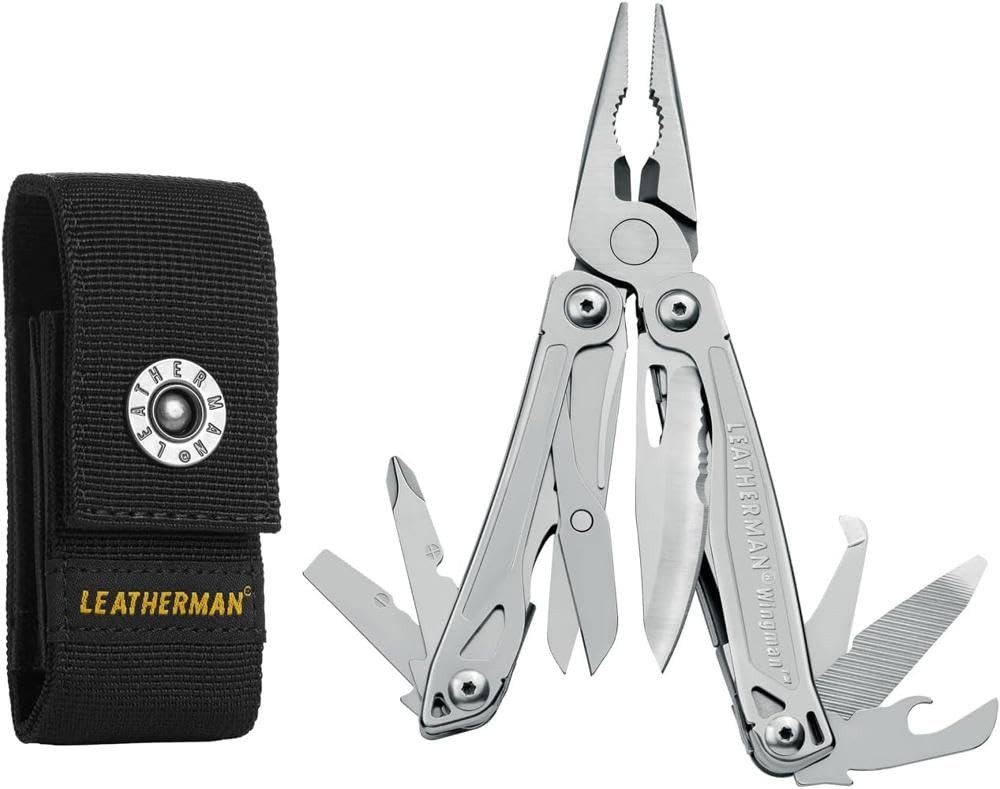 Multitool Leatherman Wingman Multi-Tool - 14 Tools - Edelstahl, mit Nylonholster