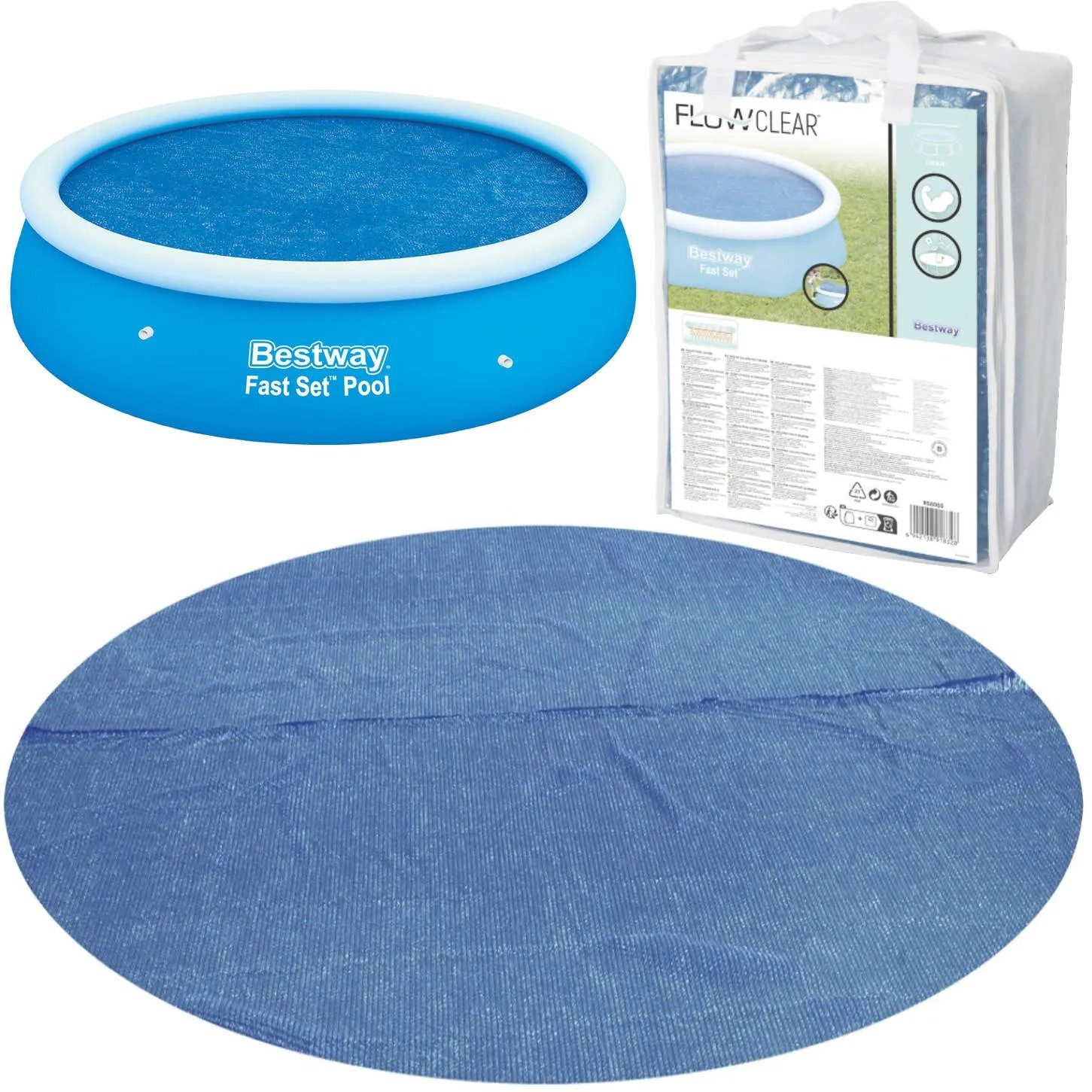 BESTWAY Solarabdeckplane Pool-Solarfolie (Spar-Set, 1-St., Ø210cm isolierend), isolierend, schwimmfähig, einfache Montage, passgenau