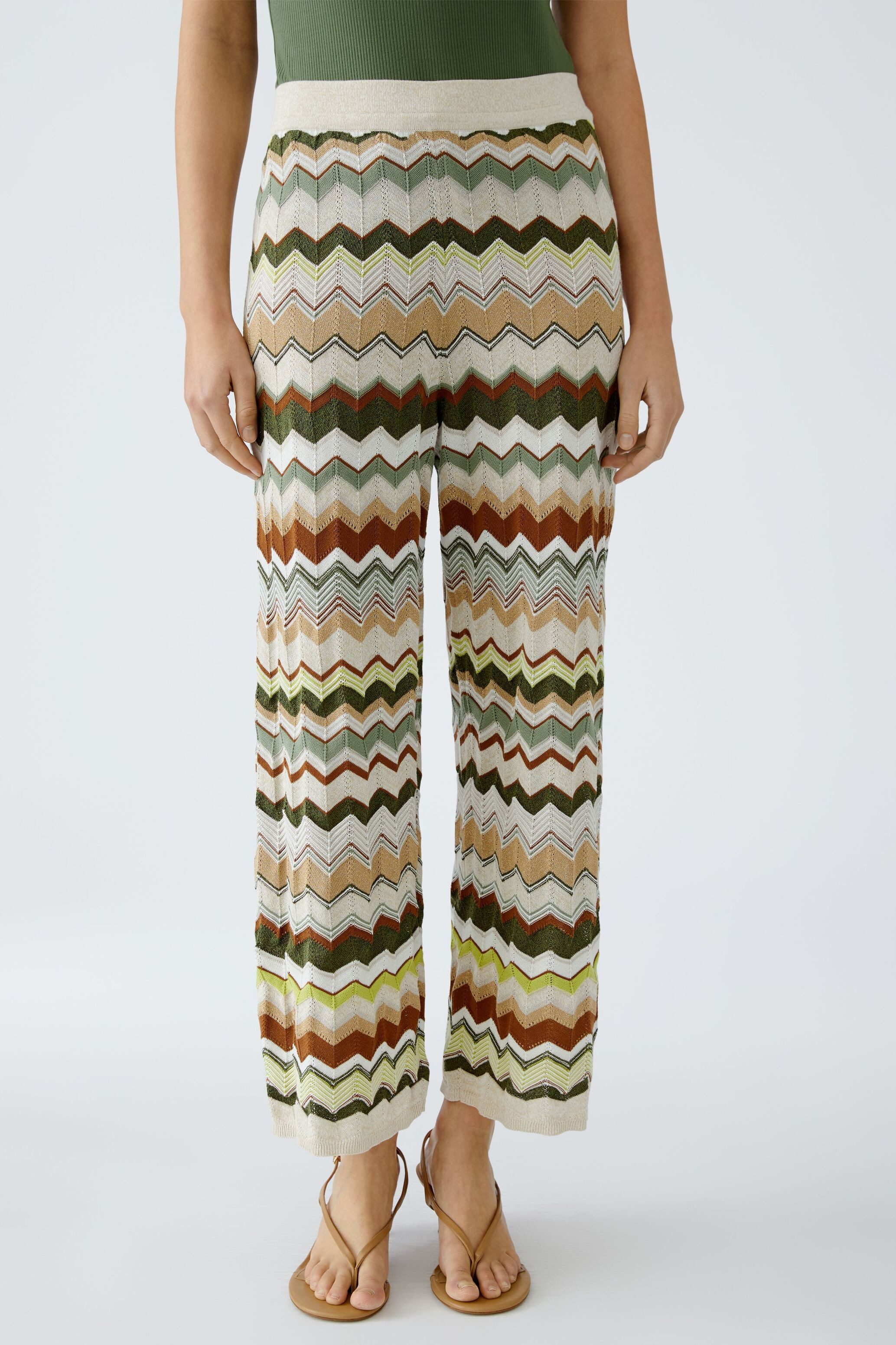 Oui Stoffhose Strickhose Baumwoll- Viskosemischung mit Glanzgarn günstig online kaufen