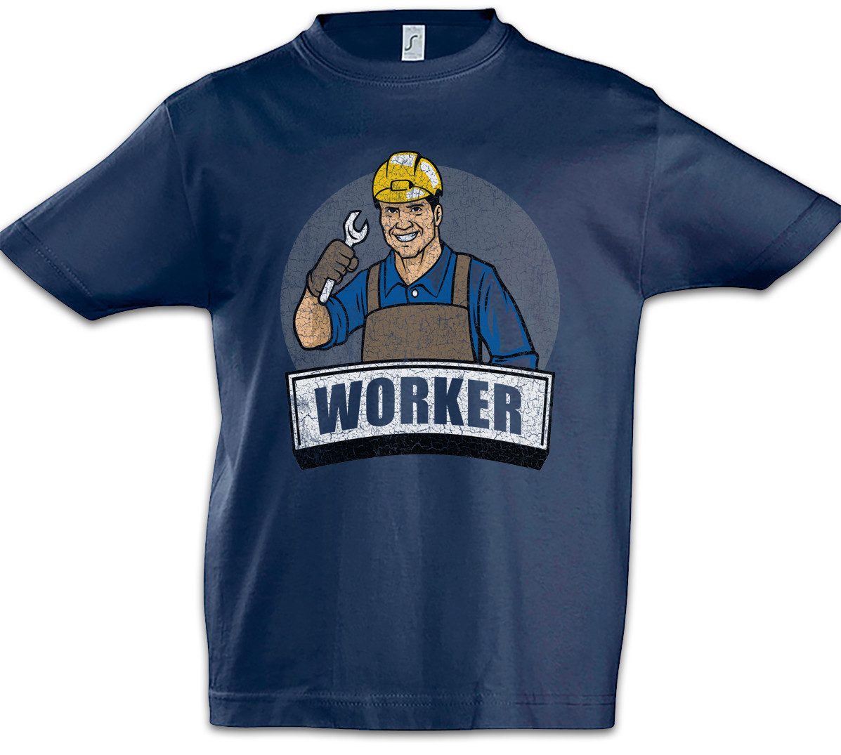 Print-Shirt Worker III Kinder T-Shirt Handwerk Handwerker Heimwerker Hausmeister