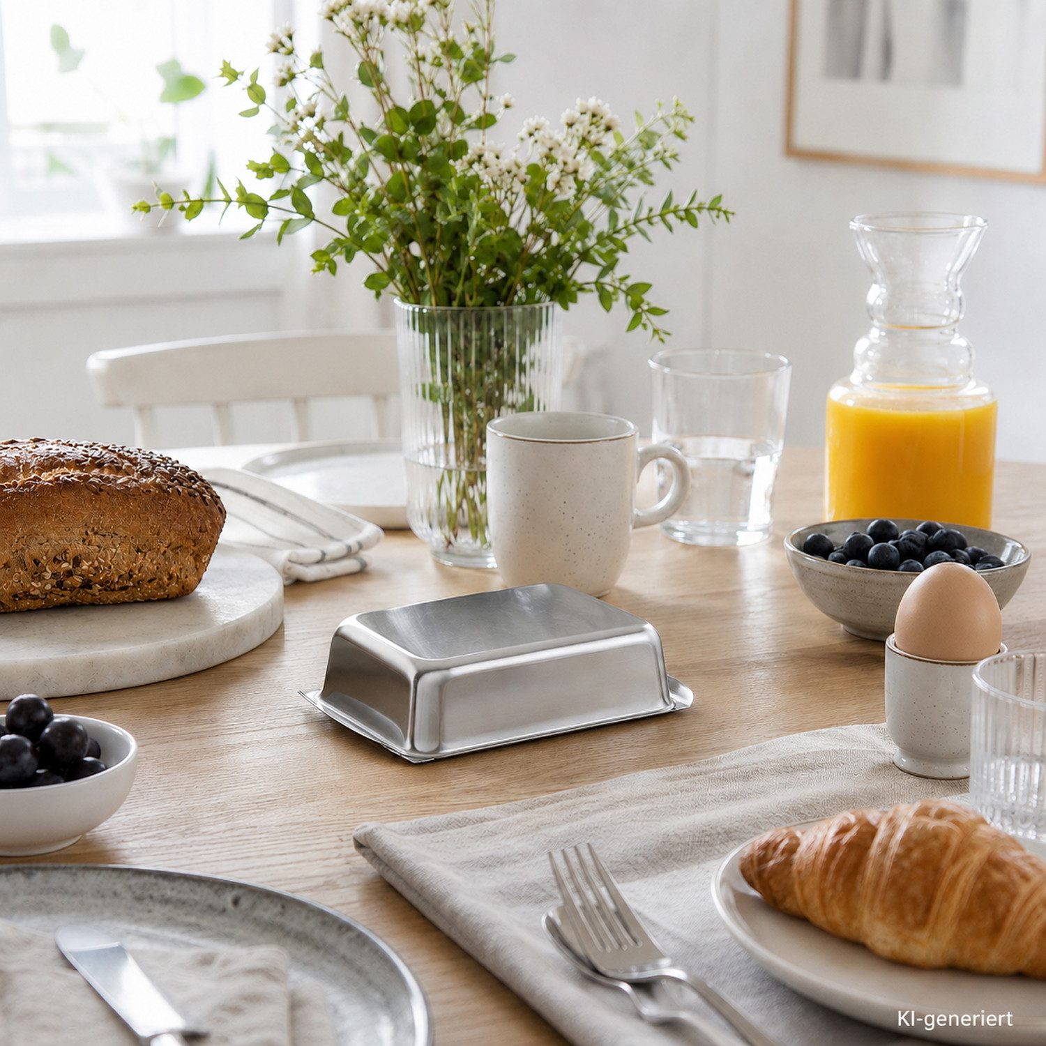 Mojawo Gewürzbehälter Butterdose Butterschale mit Deckel aus Edelstahl für 250g Butter – Bild 4 von 4