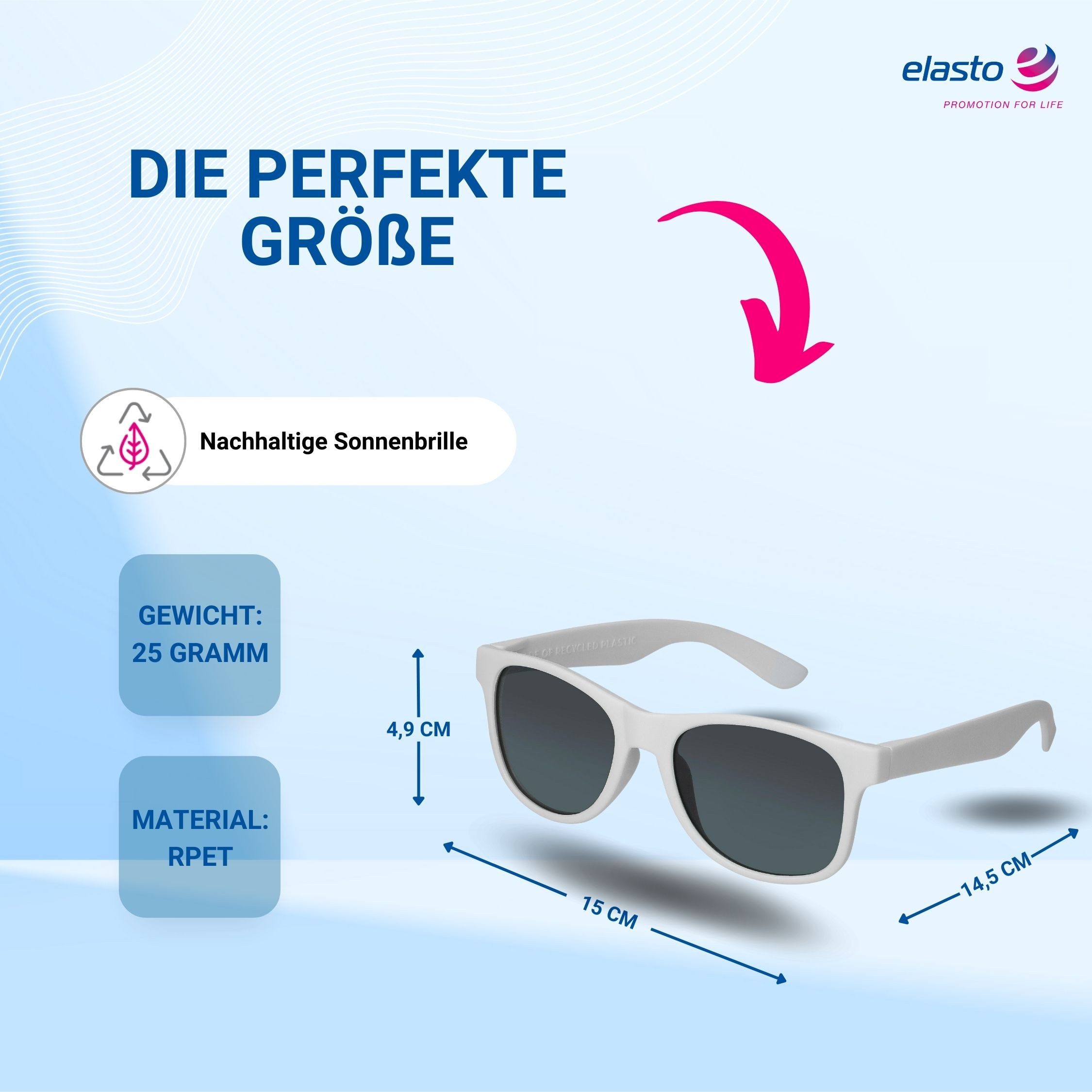 elasto Sonnenbrille UMI Brille UV400 Schutz weiß