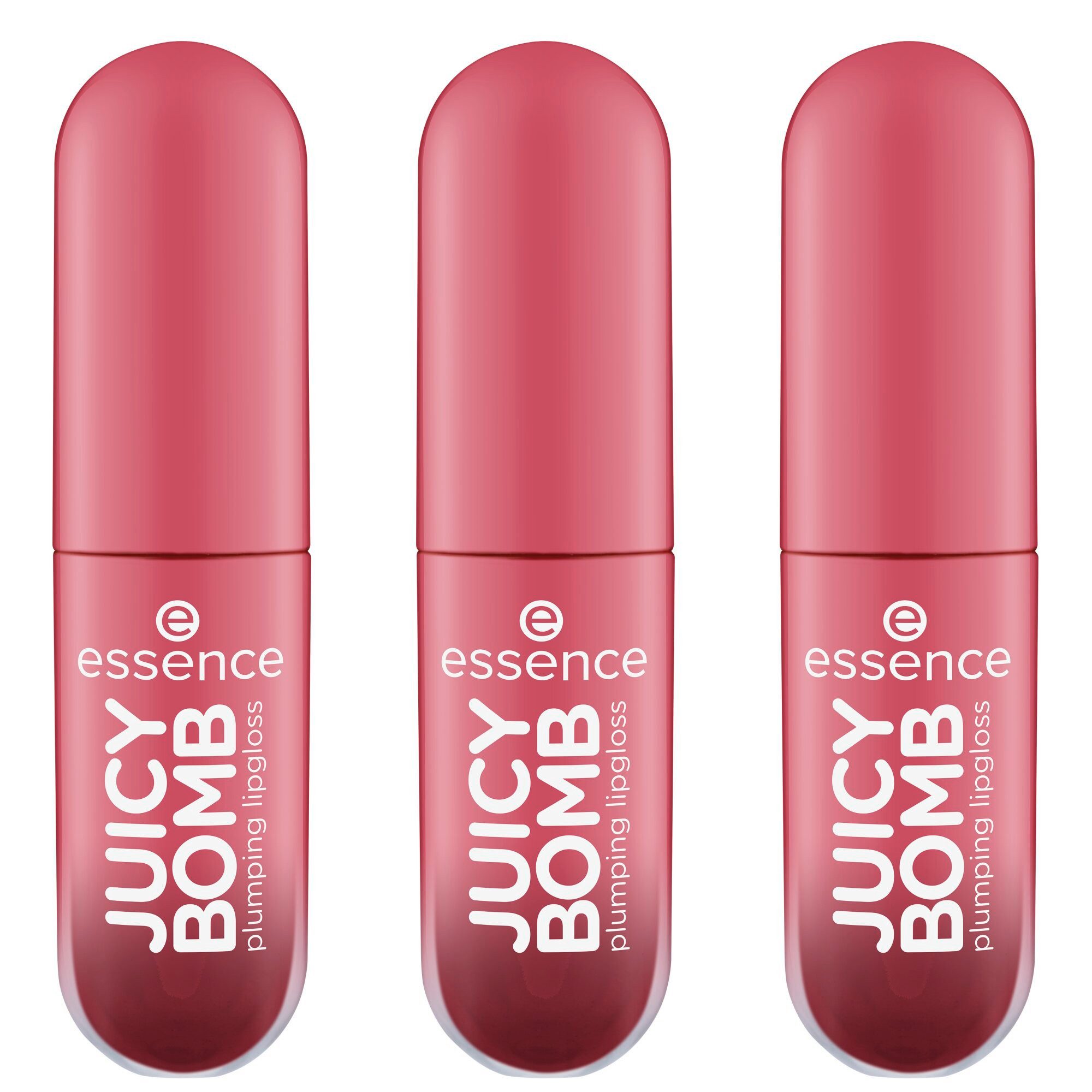 Essence Lipgloss JUICY BOMB PLUMING LIPGLOSS, 3-tlg., für ein unwiderstehlich glänzendes Finish
