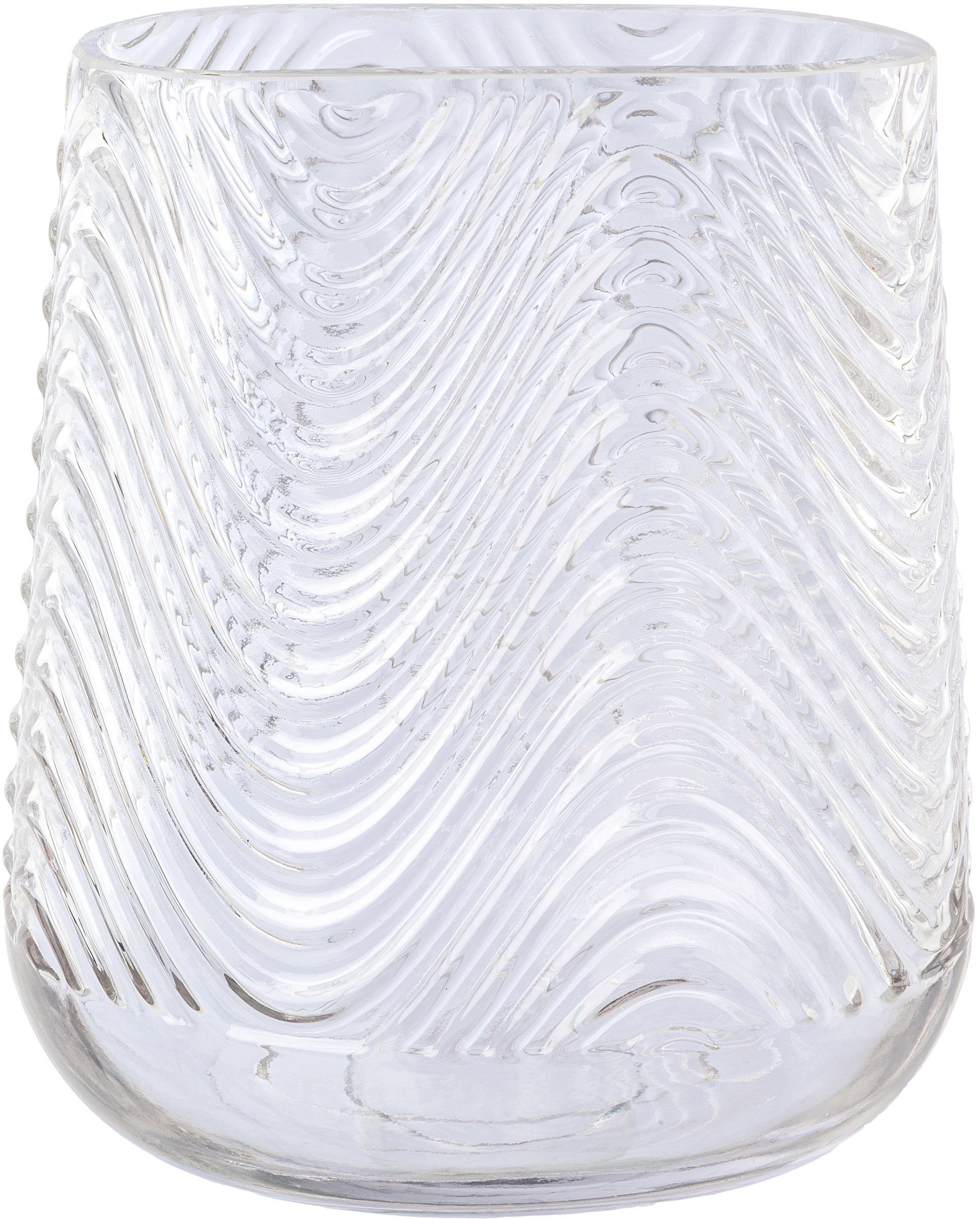 Creativ deco Tischvase Vase aus Glas, mit Relief-Struktur-Oberfläche (1 St) günstig online kaufen