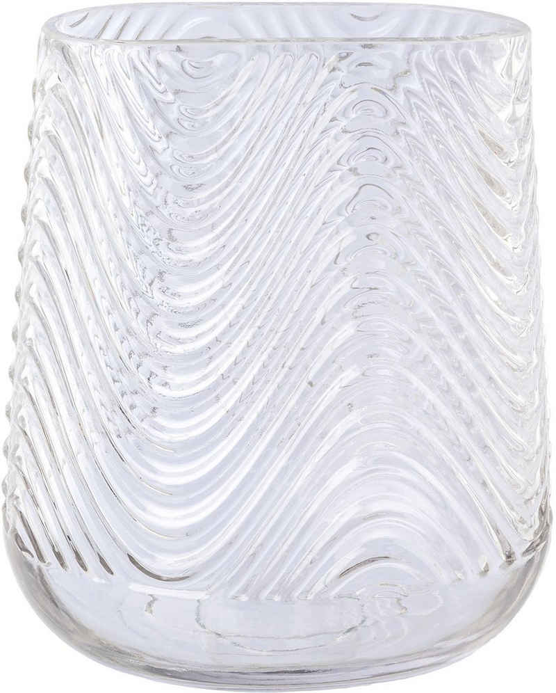 Creativ deco Tischvase Vase aus Glas, mit Relief-Struktur-Oberfläche (1 St), oval, Höhe ca. 21 cm