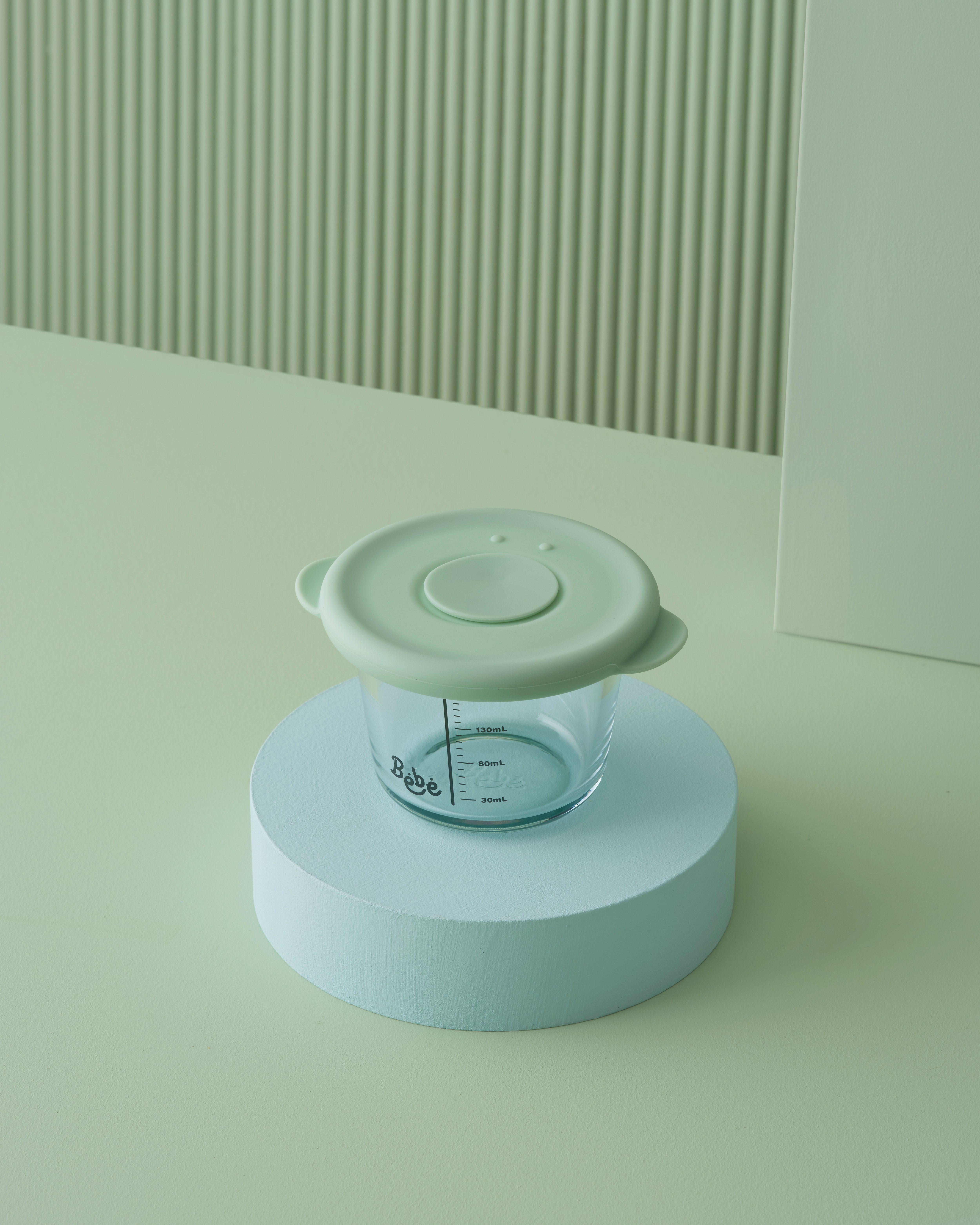 Mint, - Vorratsglas Set NEOFLAM® 3er 230ml (1-tlg) Babynahrungsbehälter Silikon, Borosilikatglas, BÉBÉ