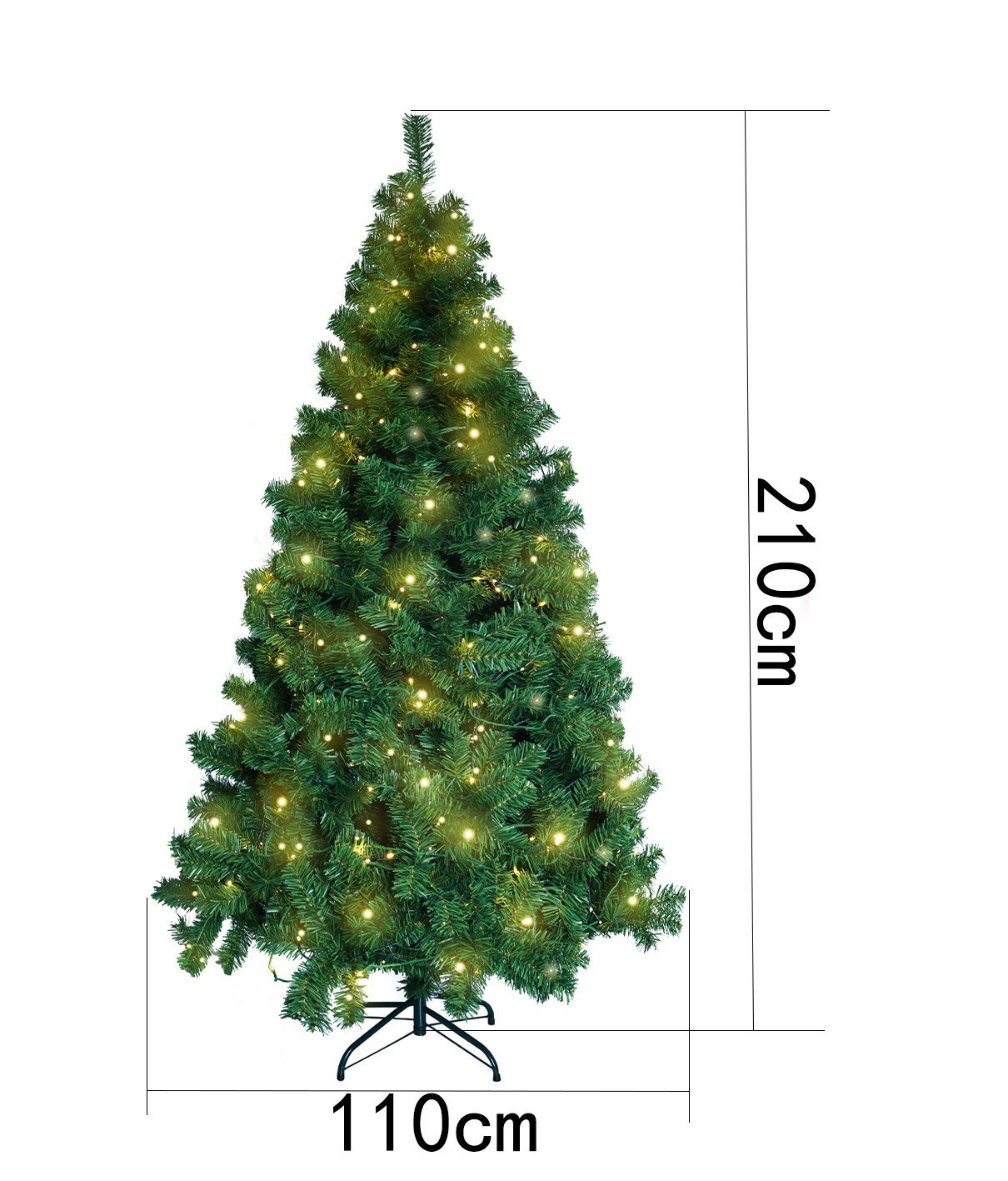 TAB Künstlicher Klappsystem Schnellaufbau Lichtern, Qualität Spitzen 350 Weihnachtsbaum, 1100 Weihnachtsbaum Gute und mit mit LED Künstlicher