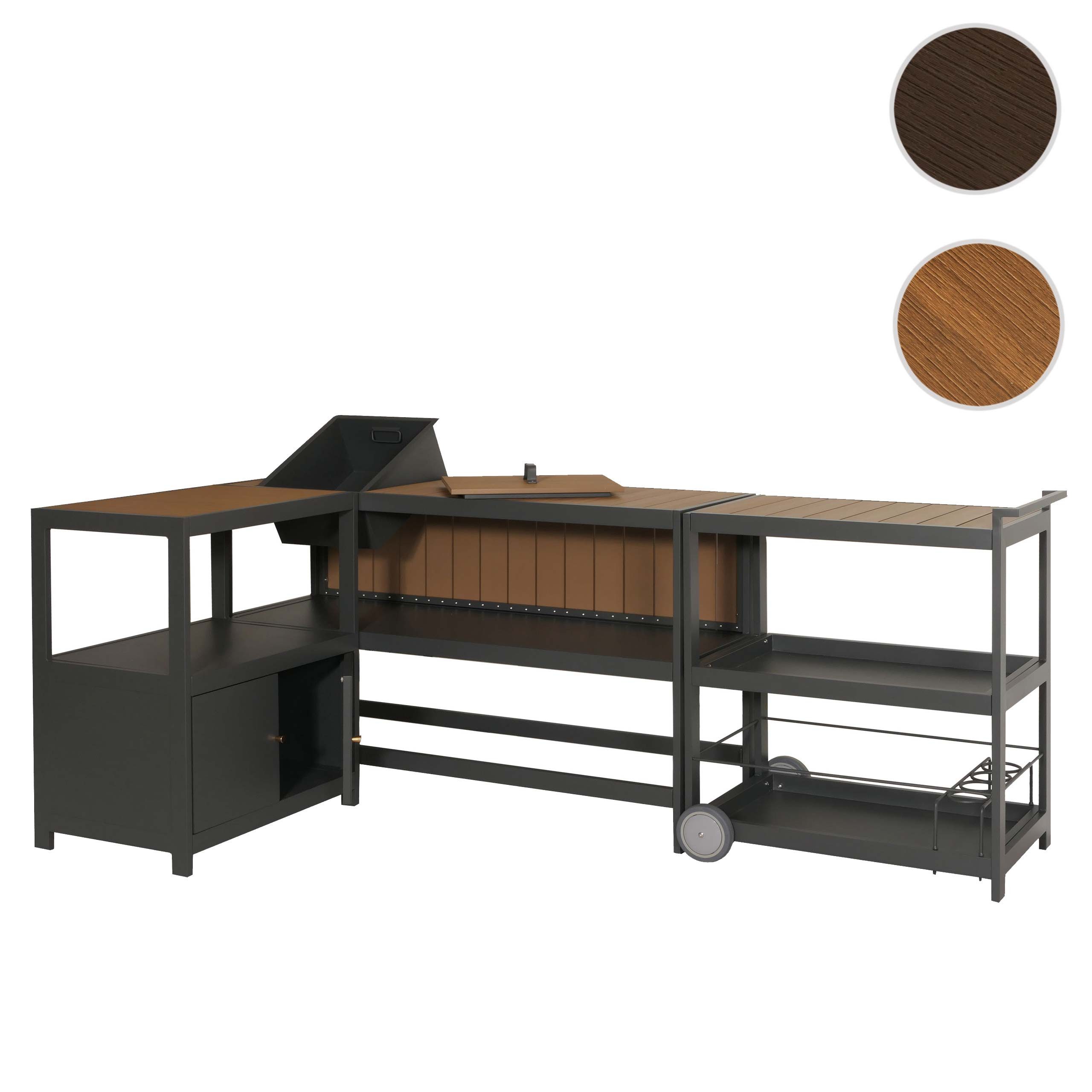 MCW Outdoor-Küche MCW-M64, Element mit Schrankfach, 3 Etagen, mit Rollen, Griff, Schraubfuß