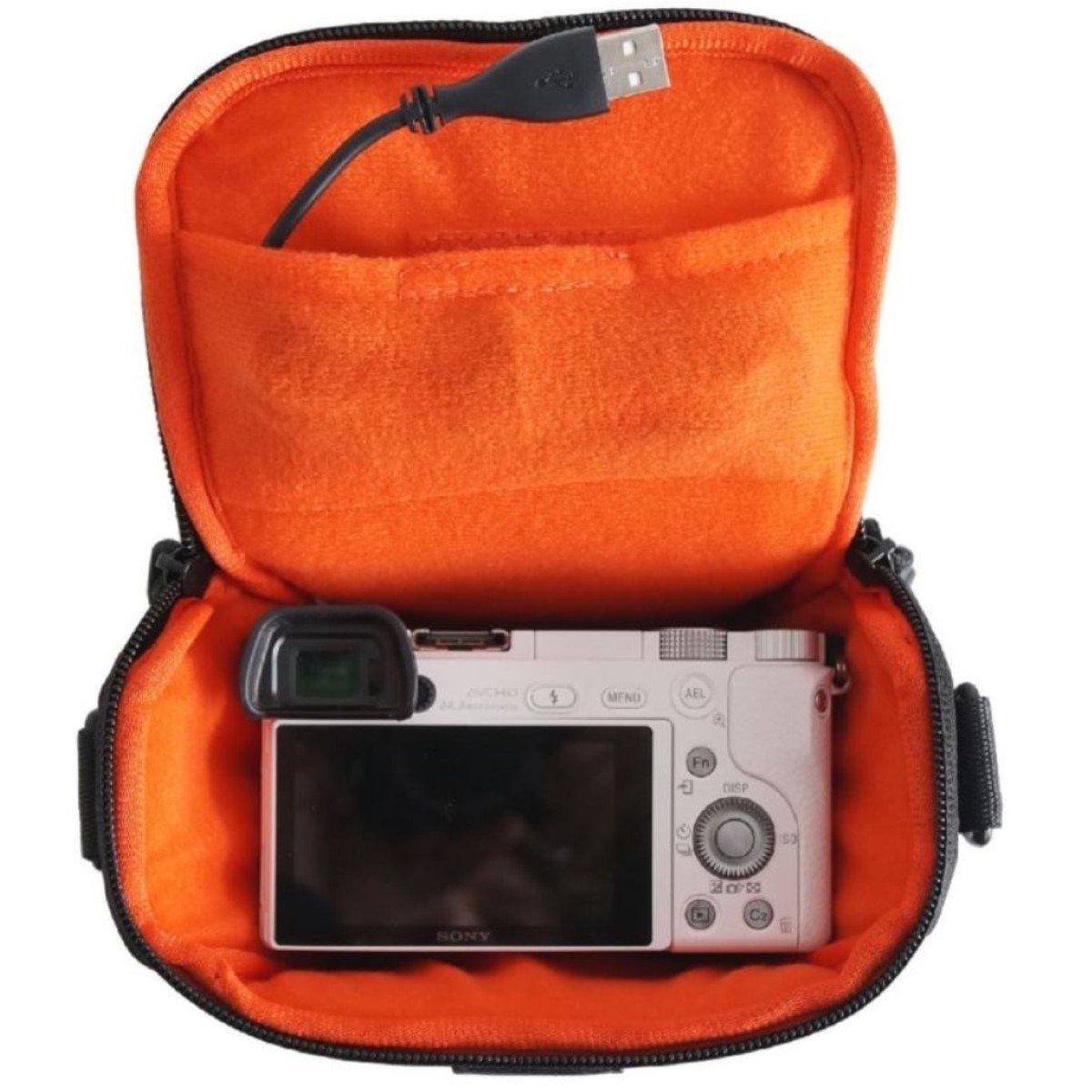 Hama Kameratasche Kamera-Tasche Seattle Colt 80 Blau Foto-Tasche Etui (2-tlg), für Systemkamera Bridge-Kamera, Gürtel-Schlaufe, weiches Innenfutter