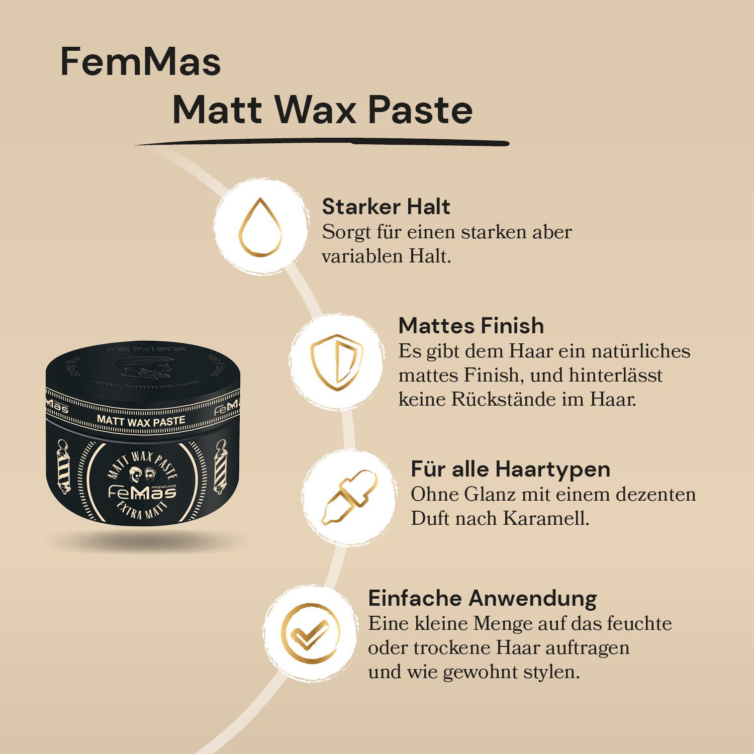 Femmas Premium Haarwachs FemMas Matt Wax Paste 150ml