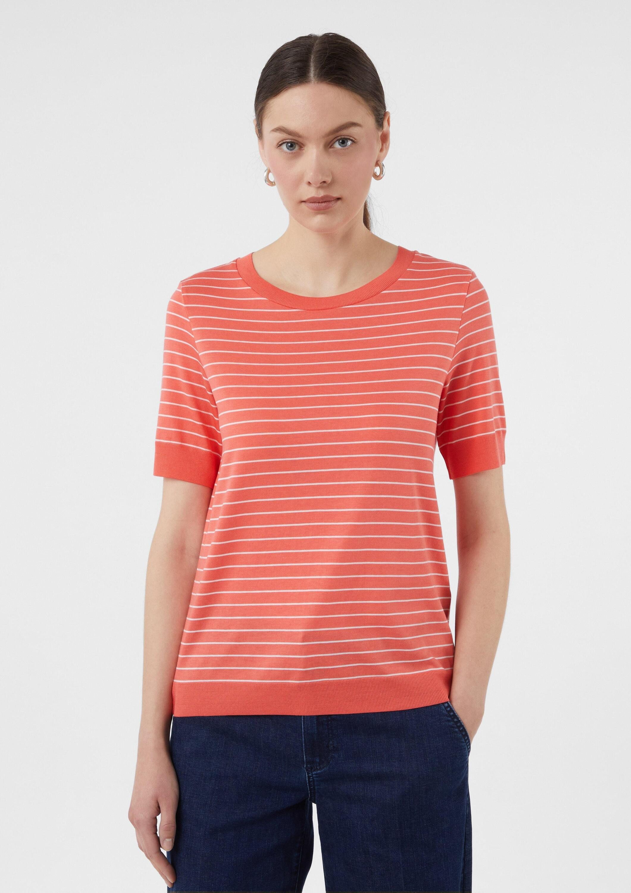 comma Kurzarmshirt T-Shirt Gestreiftes T-Shirt mit günstig online kaufen