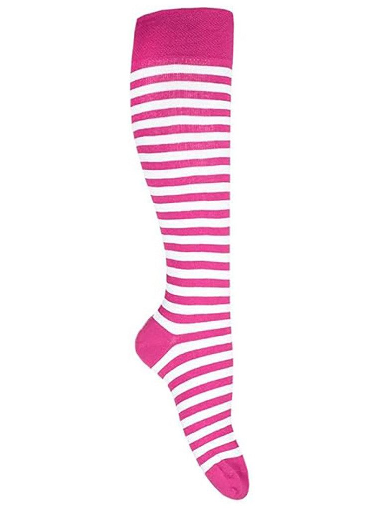 Goldschmidt Kostüme Kniestrümpfe Ringelstrümpfe Ringelsocken Kniestrümpfe rosa weiß 31/34