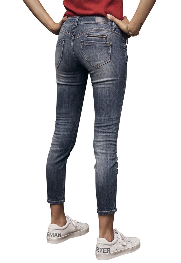 Freeman T. Porter 7/8-Jeans Alexa Cropped Super Stretch Denim Pacific Stretch Anteil, Cropped, Skinny Jeans