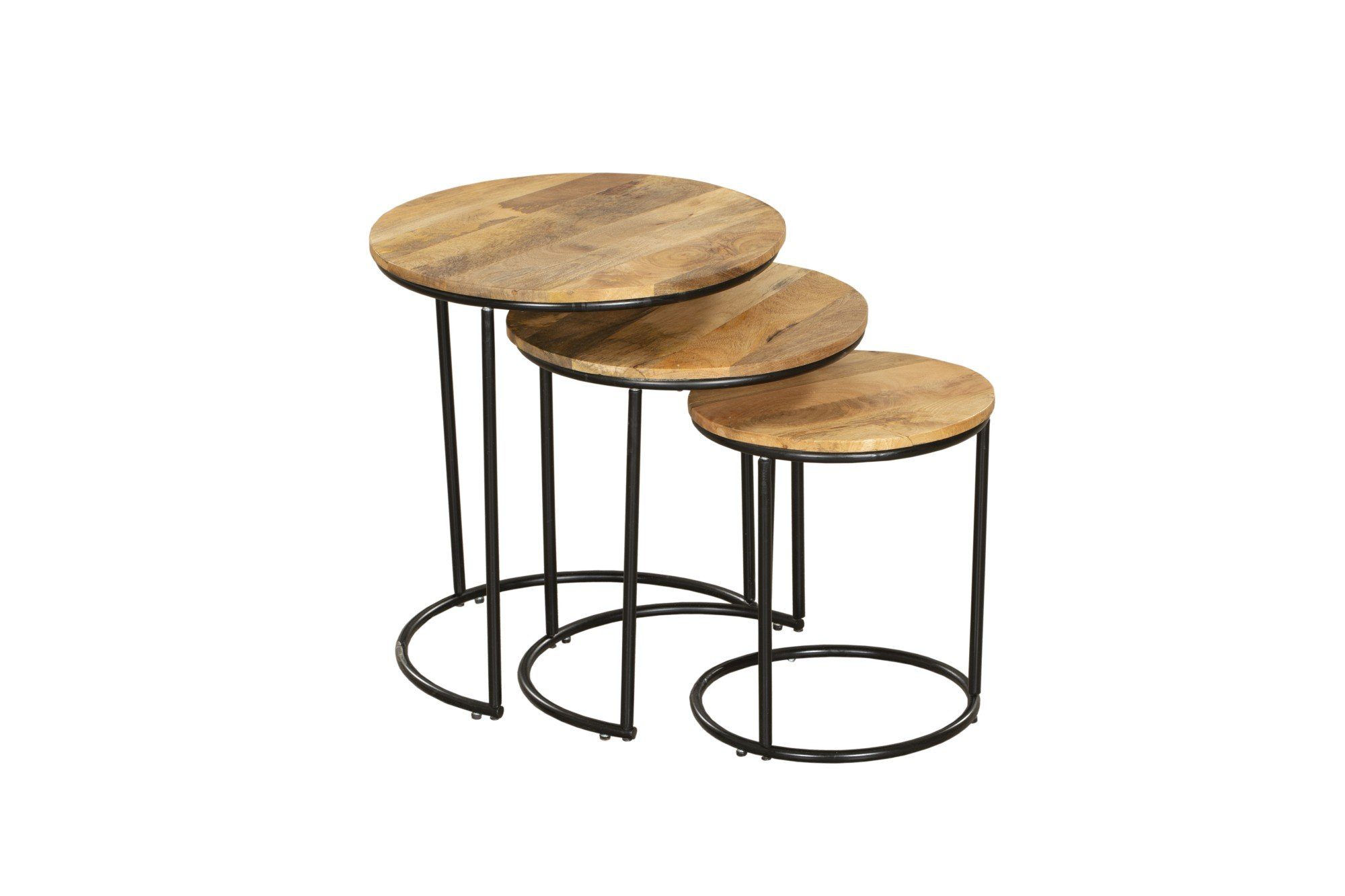 INTERIA Home & Living Wohnzimmertisch, Beistelltisch MADURAI 3er Set Tisch Wohnzimmer Altholz