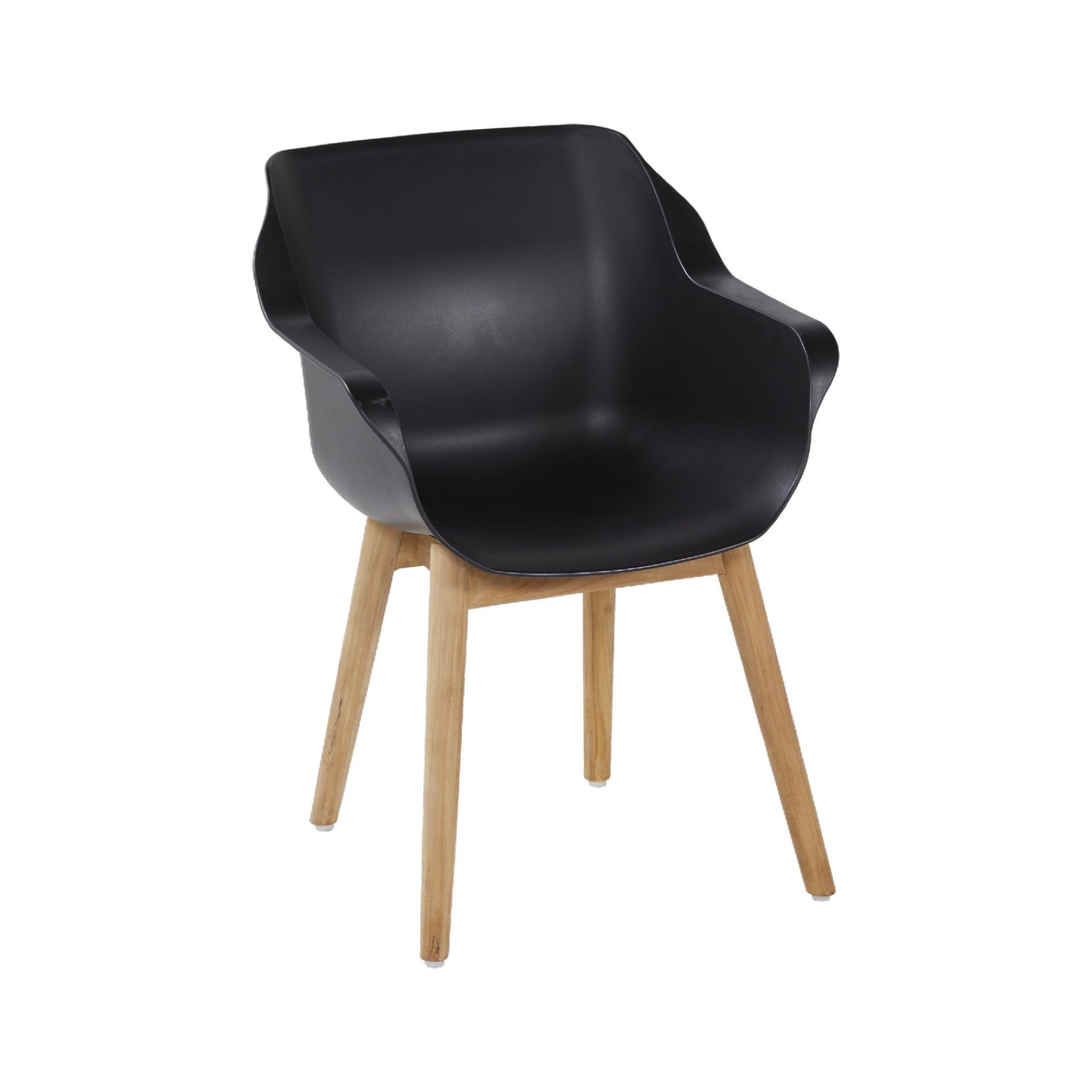 Hartman Gartenstuhl Sophie Teak (1 Stück), Gartensessel, ergonomische Kunststoff-Sitzschale, Gestell Teakholz