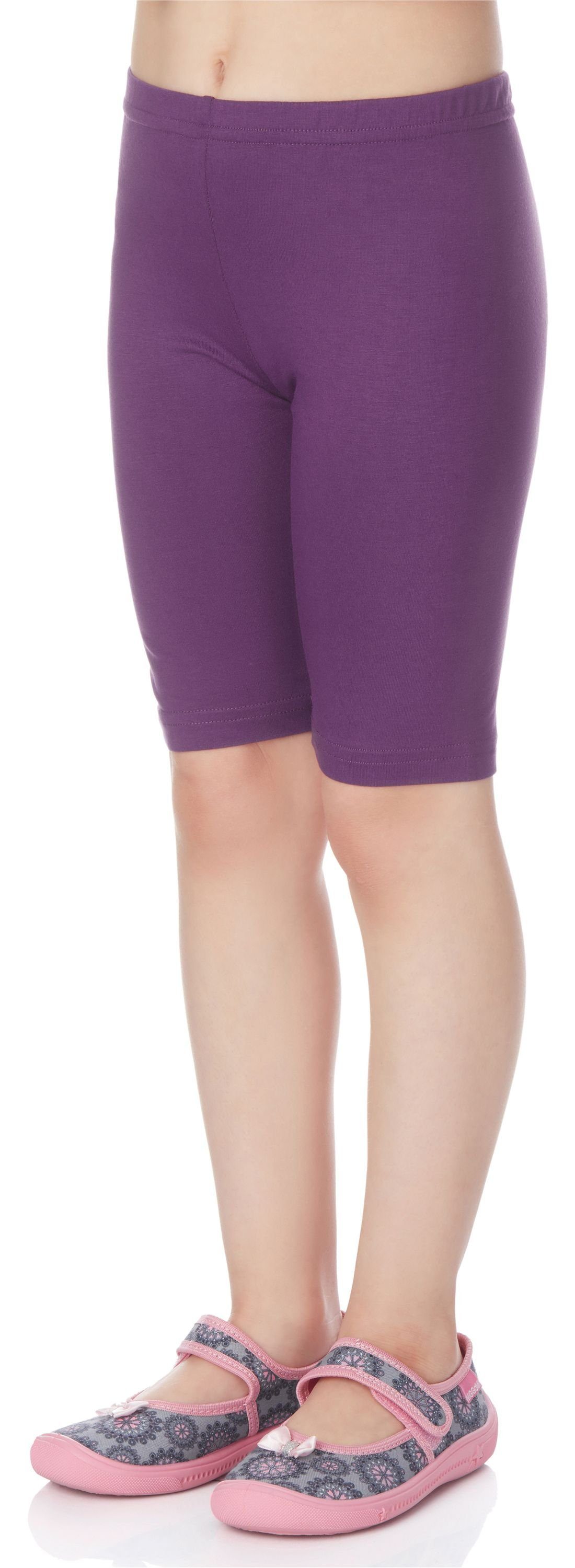 Merry Style Leggings Mädchen Kurze Leggings aus Viskose MS10-132 (1-tlg) elastischer Bund Purpur