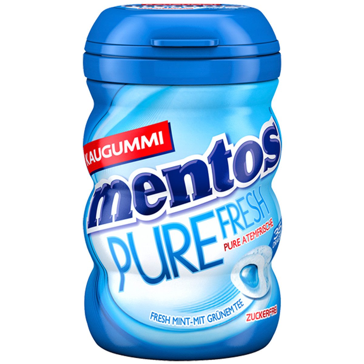 MENTOS Süßigkeit, Mentos Kaugummi Pure Fresh Mint Geschmack in toller Curvy Dose 70g