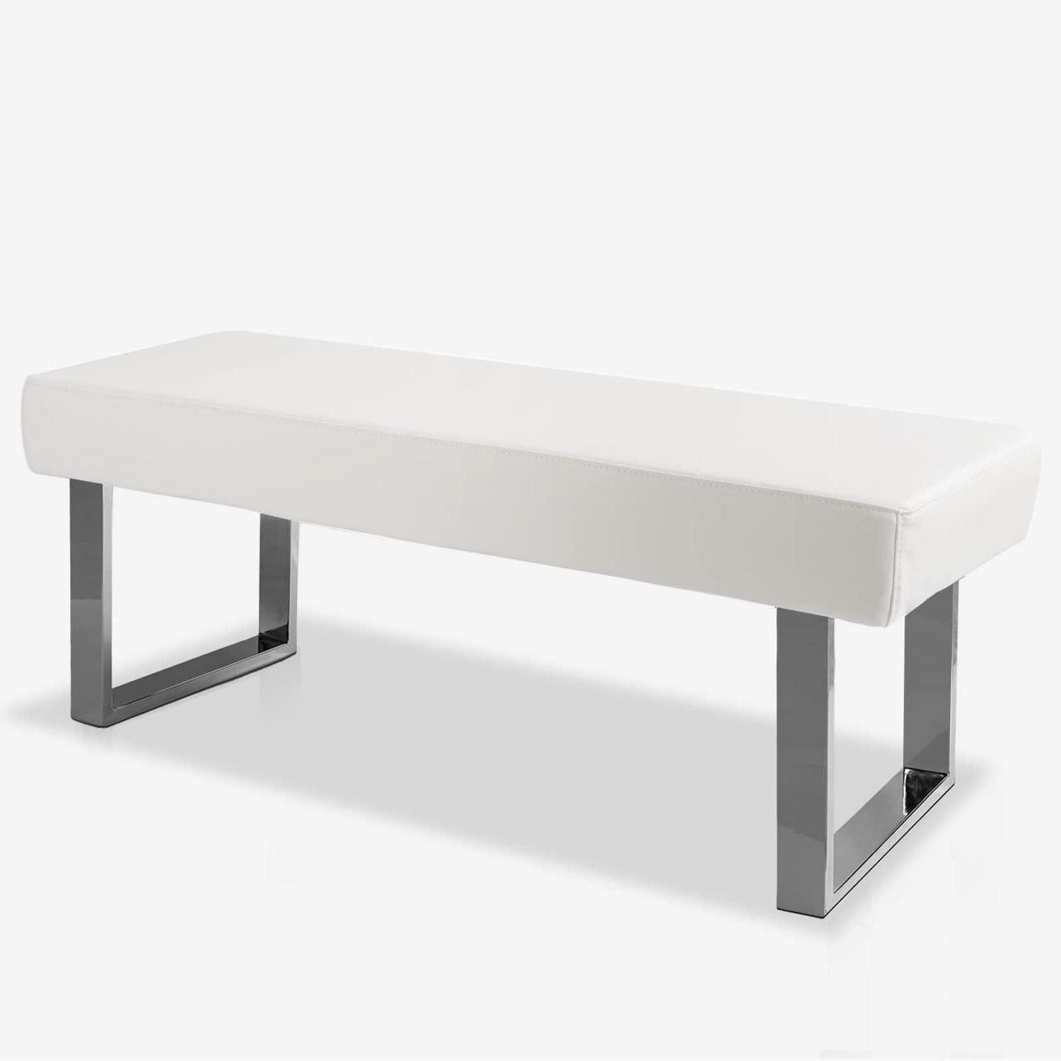 LuxusKollektion Essbank Sitzbank Weiß 115cm in Lederoptik (1-St)