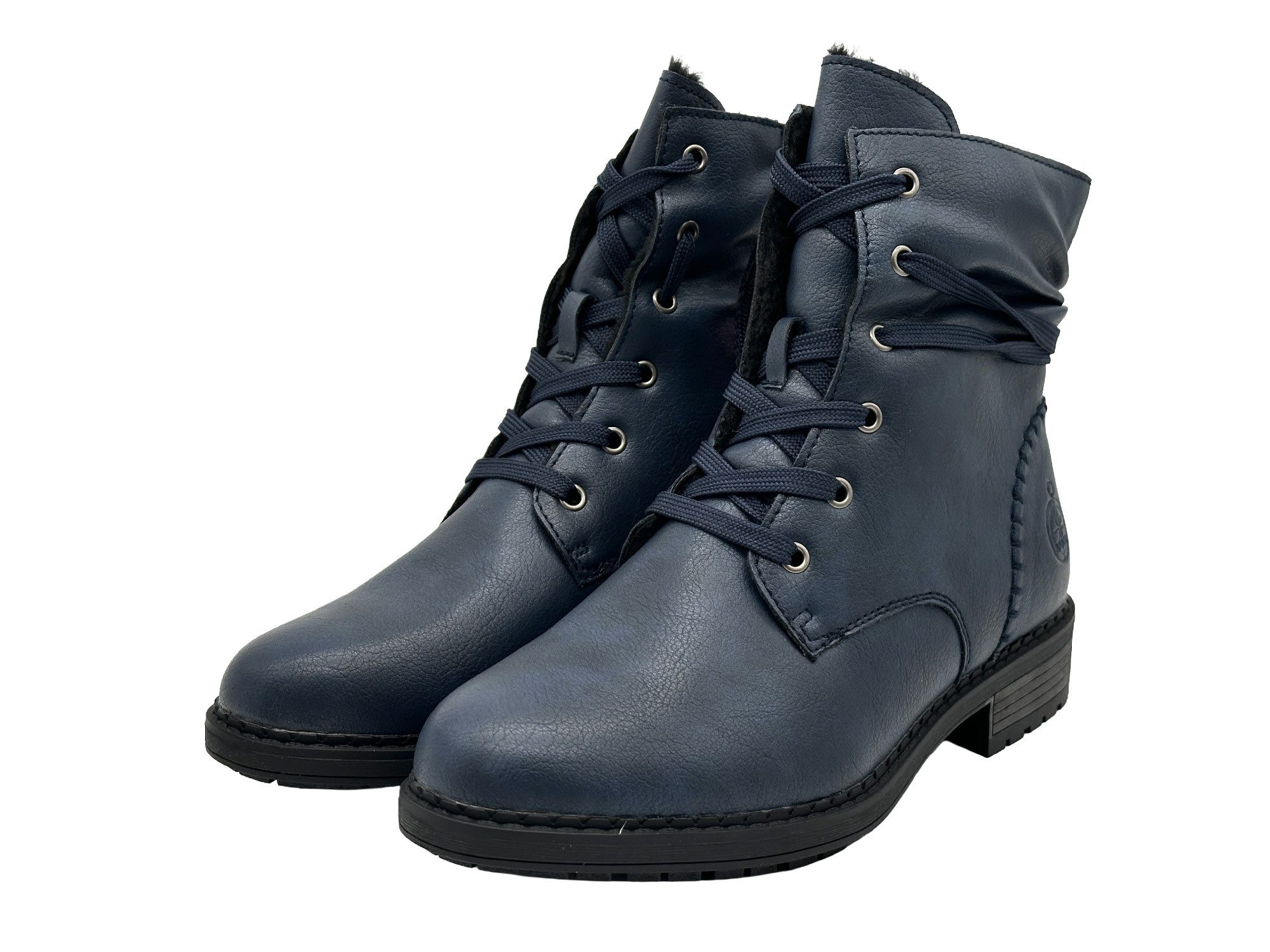 Nowaland Damen Winterstiefeletten mit Warmfutter Winterstiefelette Gefütterte Kunstleder-Stiefeletten mit seitlichem Reißverschluss