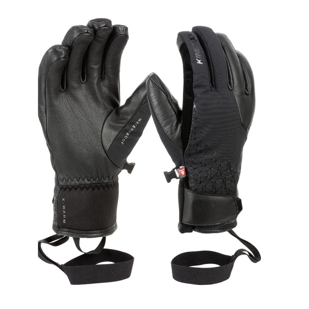 Kinetixx Skihandschuhe KinetiXx Abey, Wasserdichter PrimaLoft® Leder-Skihandschuh (in Schwarz und Cream) Winddicht, Touchscreen kompatibel, Wasserdicht, Nachhaltig, Extra
